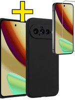 LUQ LUQ Google Pixel 11 Hoesje Siliconen Met Screenprotector - Zwart