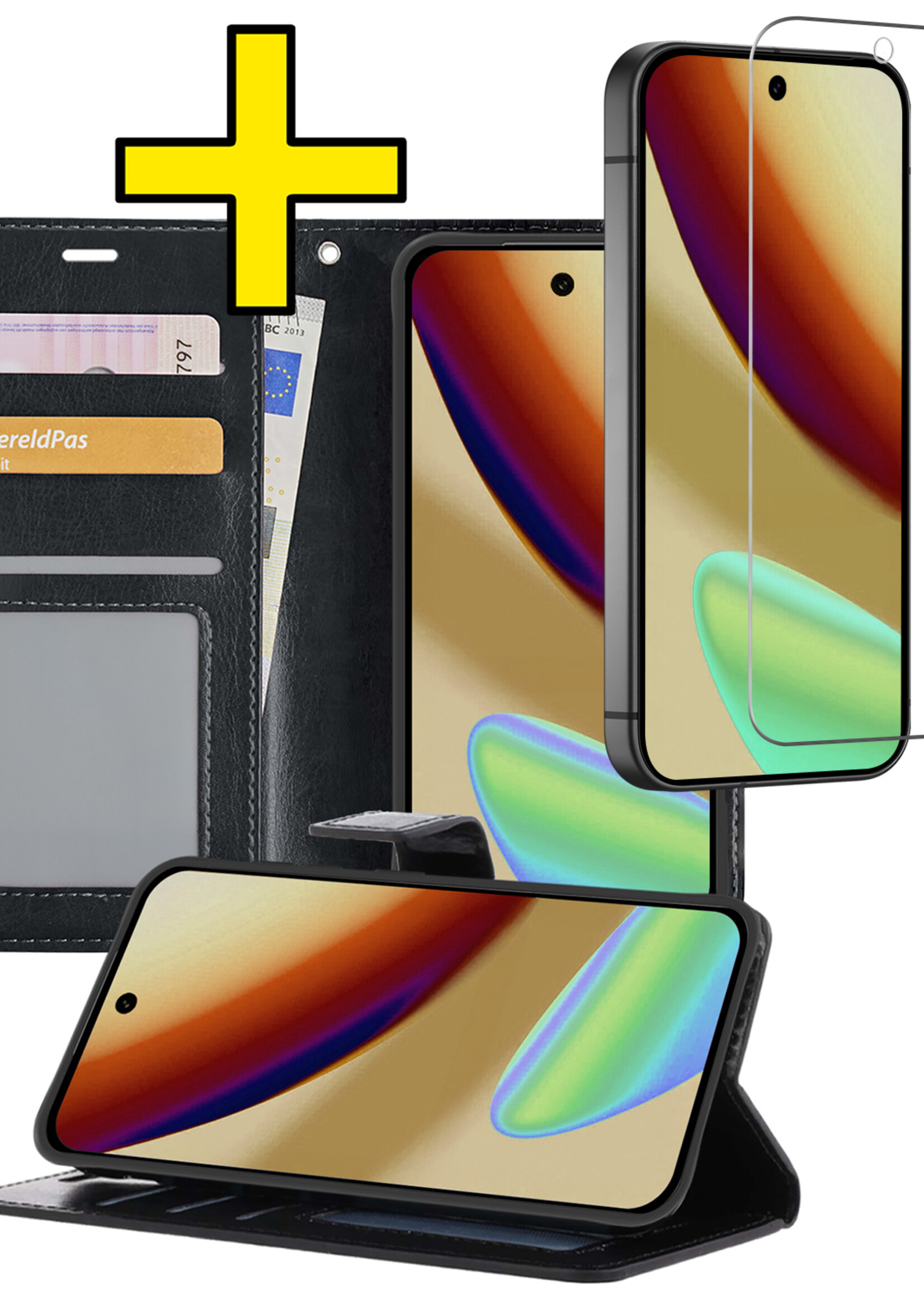 LUQ LUQ Google Pixel 11 Hoesje Bookcase Met Screenprotector - Zwart