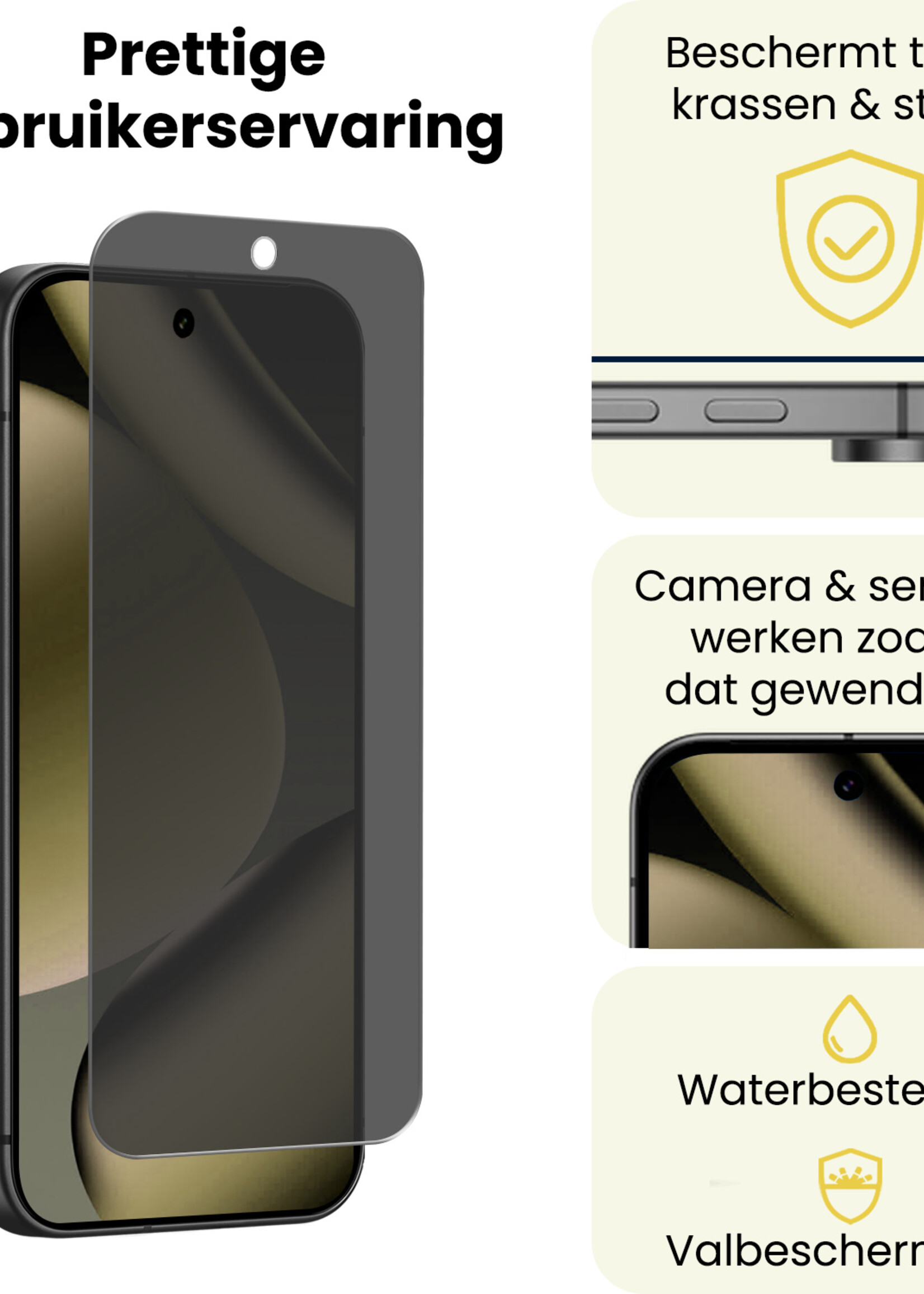 LUQ LUQ Google Pixel 11 Pro Screenprotector Glas Privacy - 3 PACK