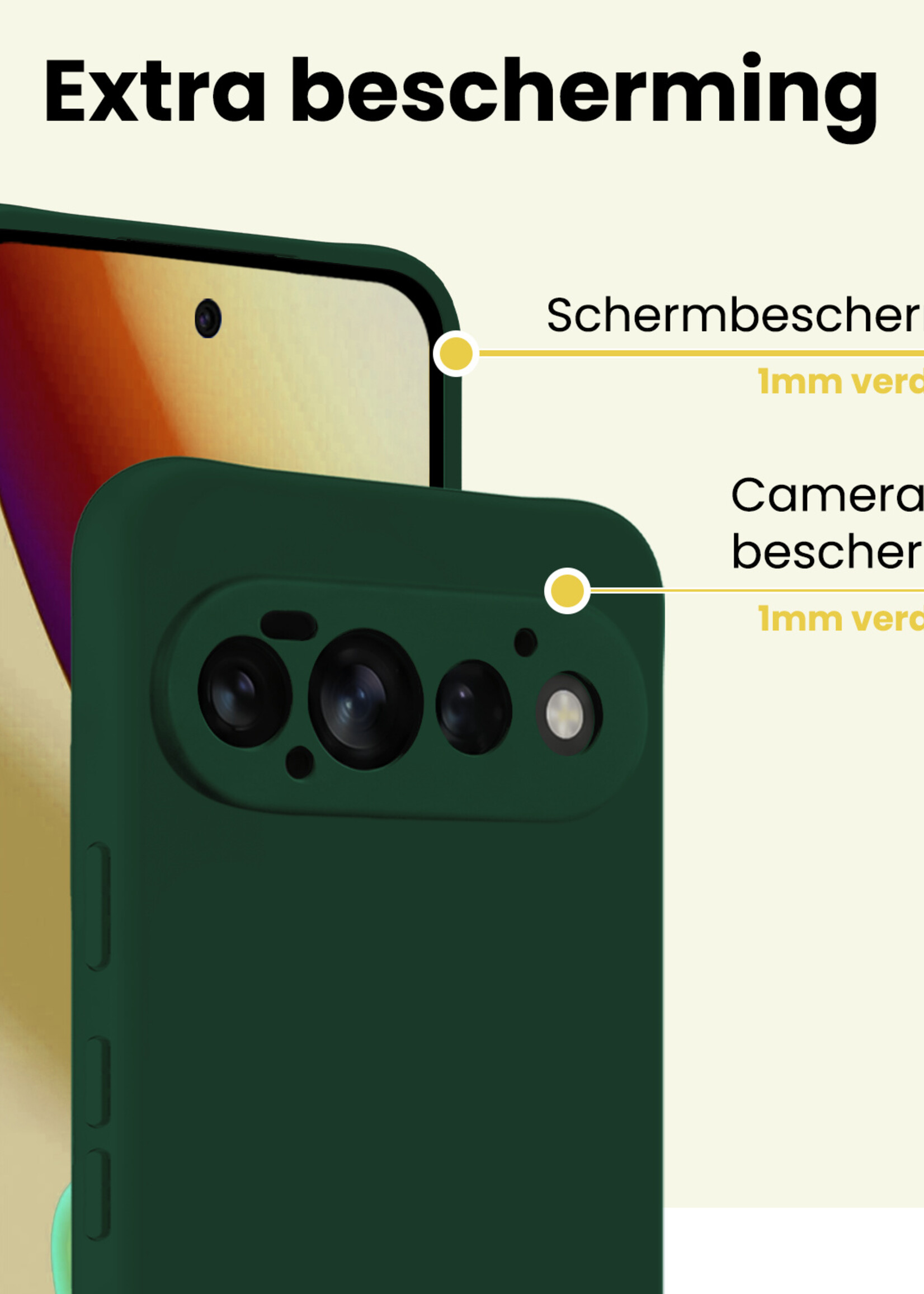 LUQ LUQ Google Pixel 11 Pro Hoesje Siliconen - Donkergroen