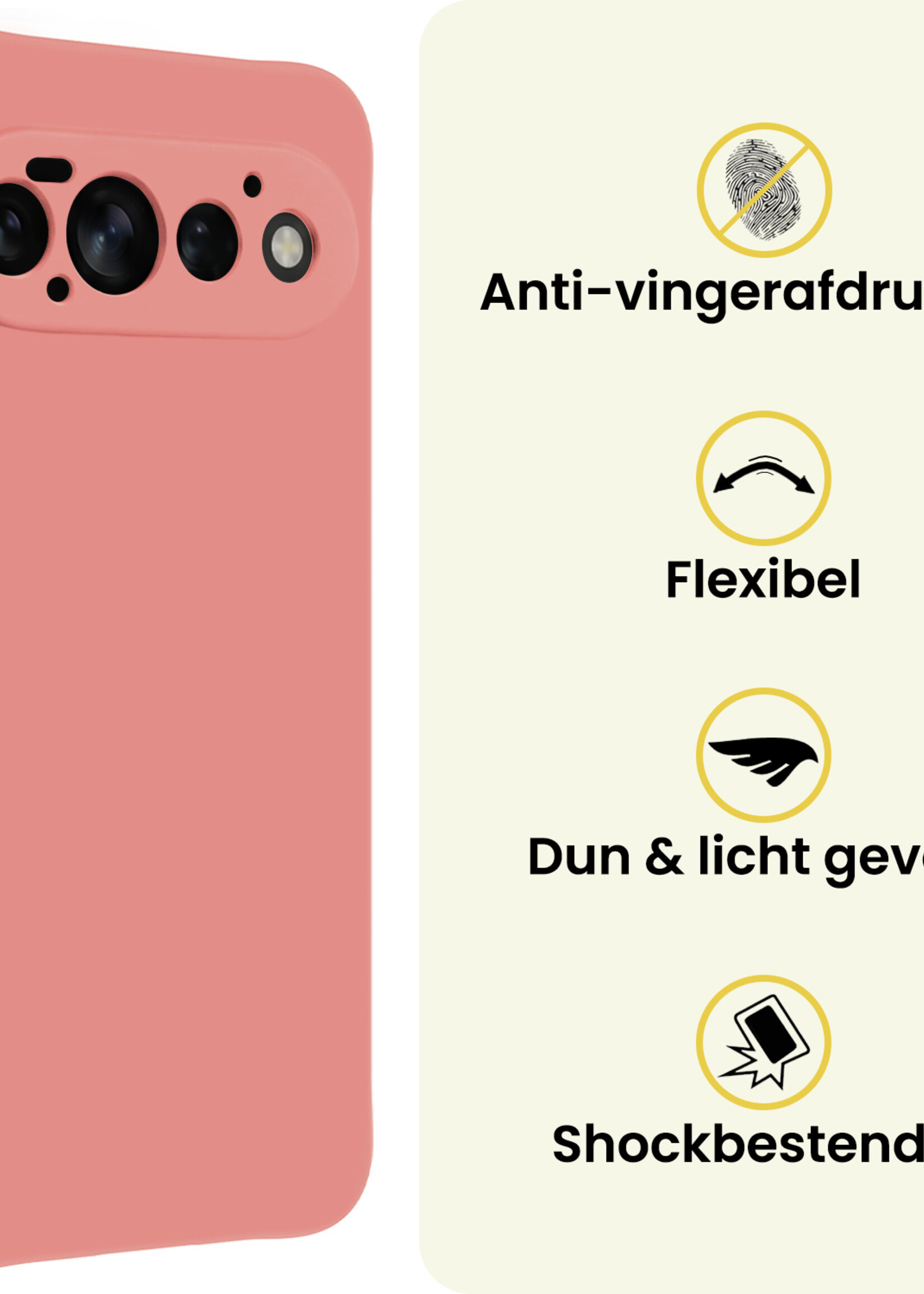 LUQ LUQ Google Pixel 11 Pro Hoesje Siliconen - Lichtroze