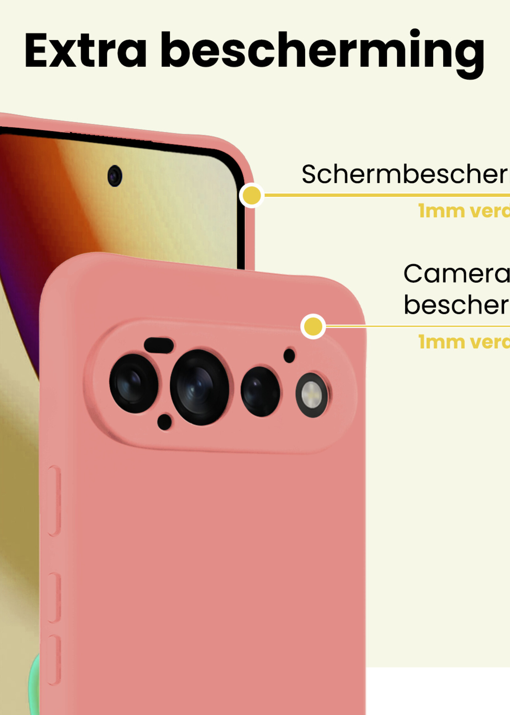 LUQ LUQ Google Pixel 11 Pro Hoesje Siliconen - Lichtroze