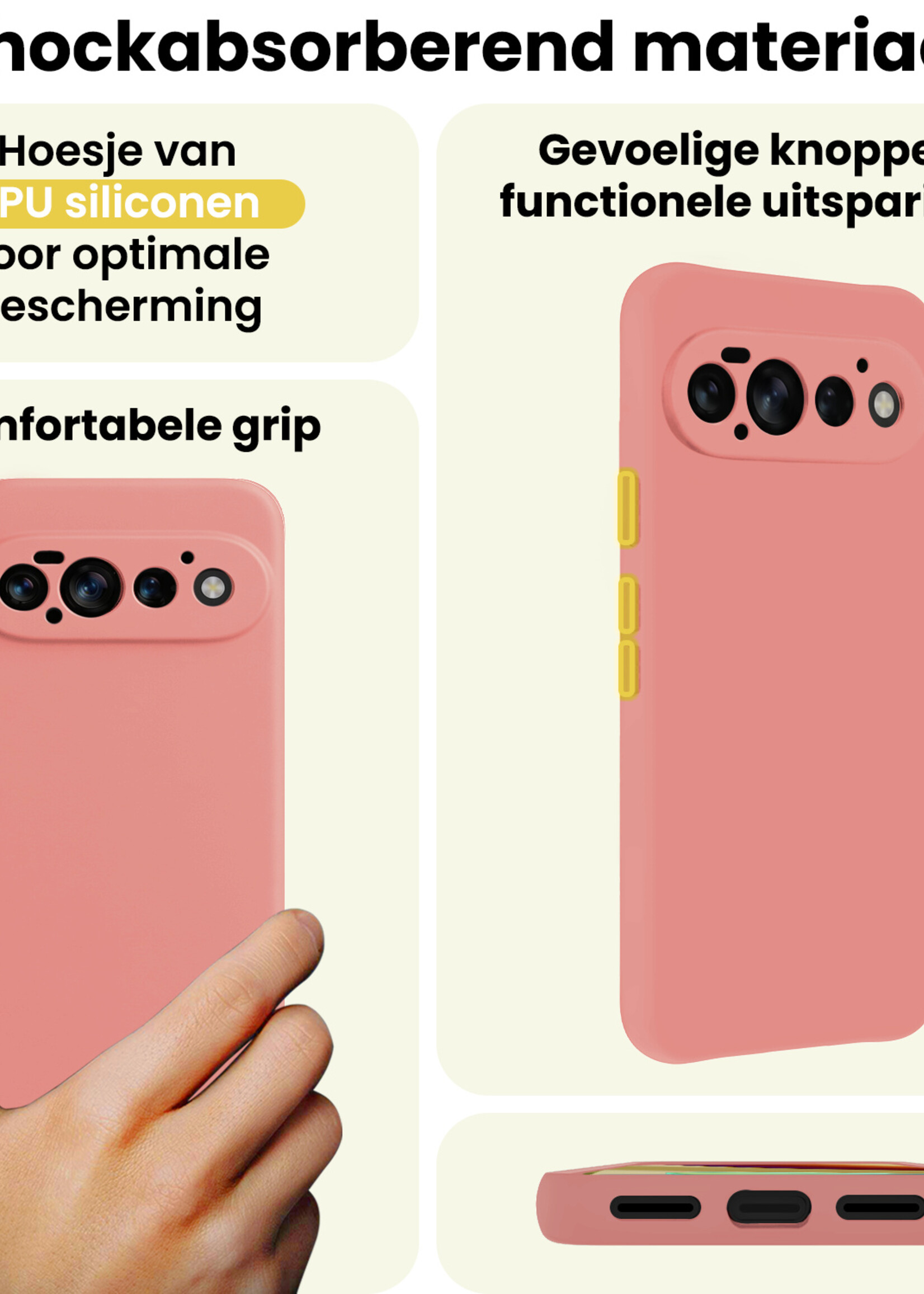 LUQ LUQ Google Pixel 11 Pro Hoesje Siliconen - Lichtroze