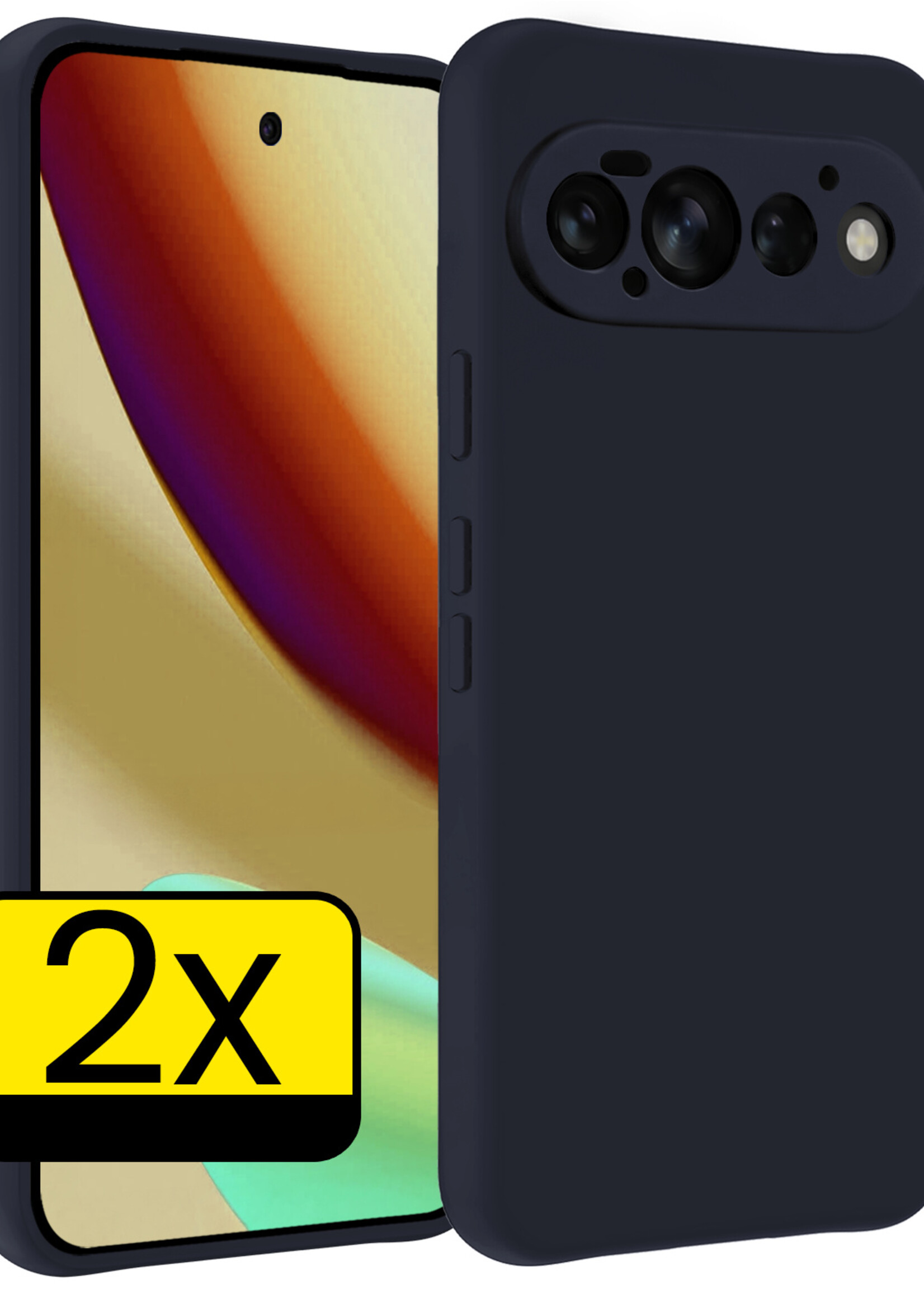 LUQ LUQ Google Pixel 11 Pro Hoesje Siliconen - Donkerblauw - 2 PACK