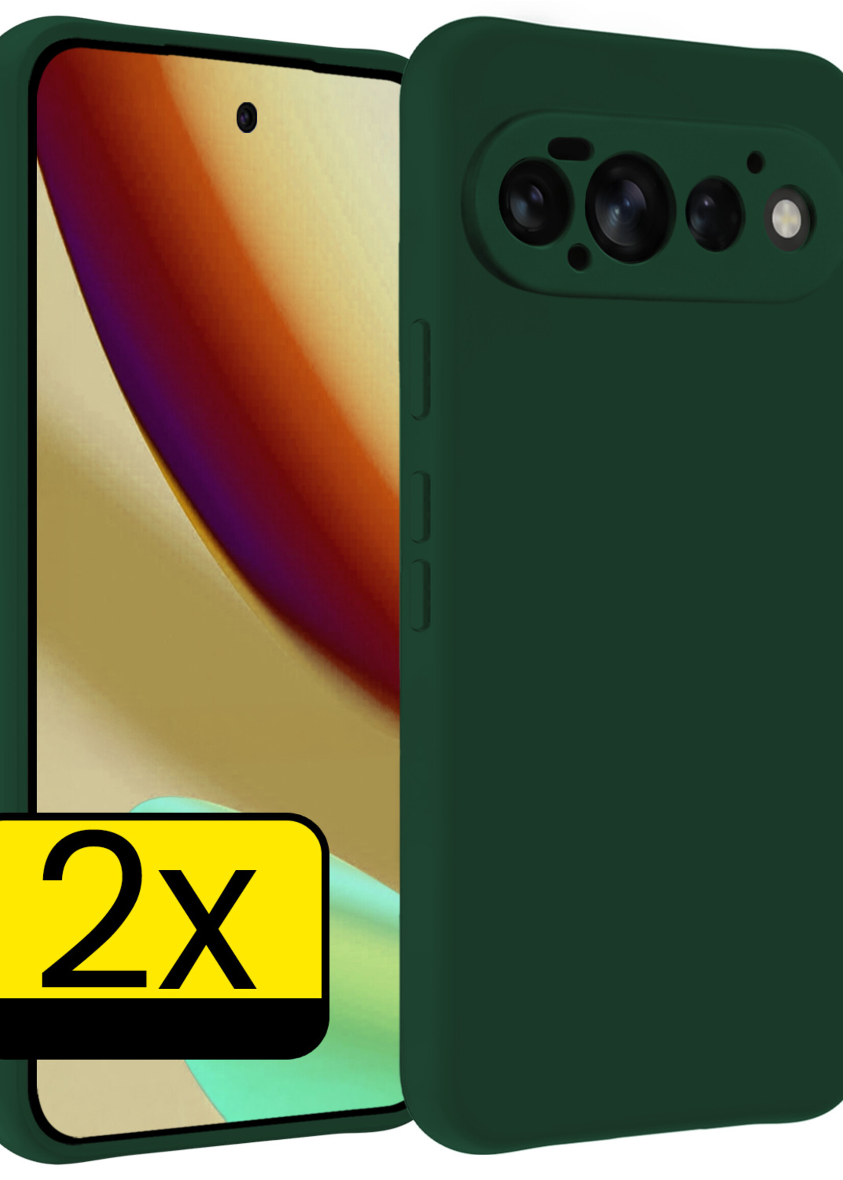 LUQ LUQ Google Pixel 11 Pro Hoesje Siliconen - Donkergroen - 2 PACK