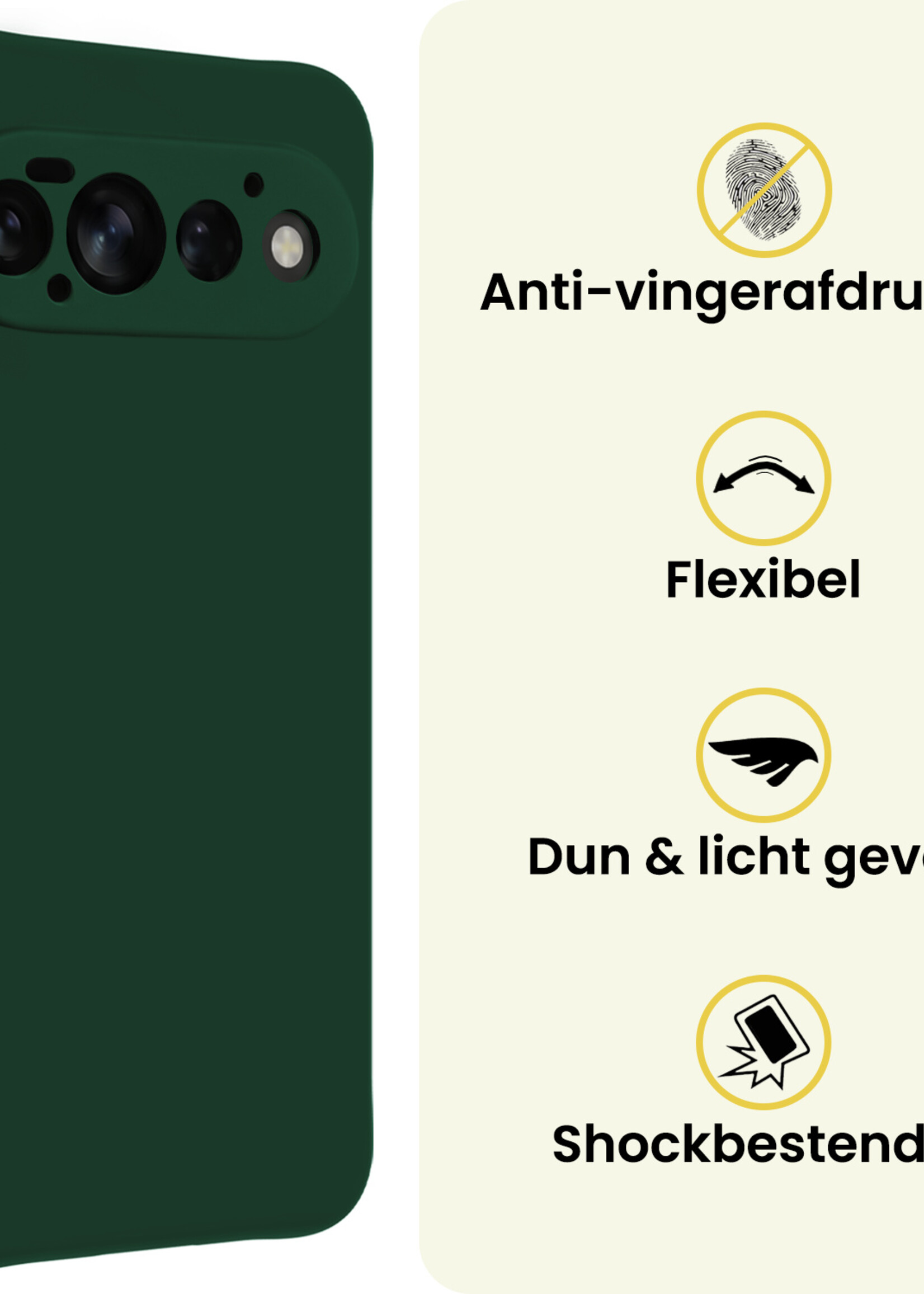 LUQ LUQ Google Pixel 11 Pro Hoesje Siliconen - Donkergroen - 2 PACK
