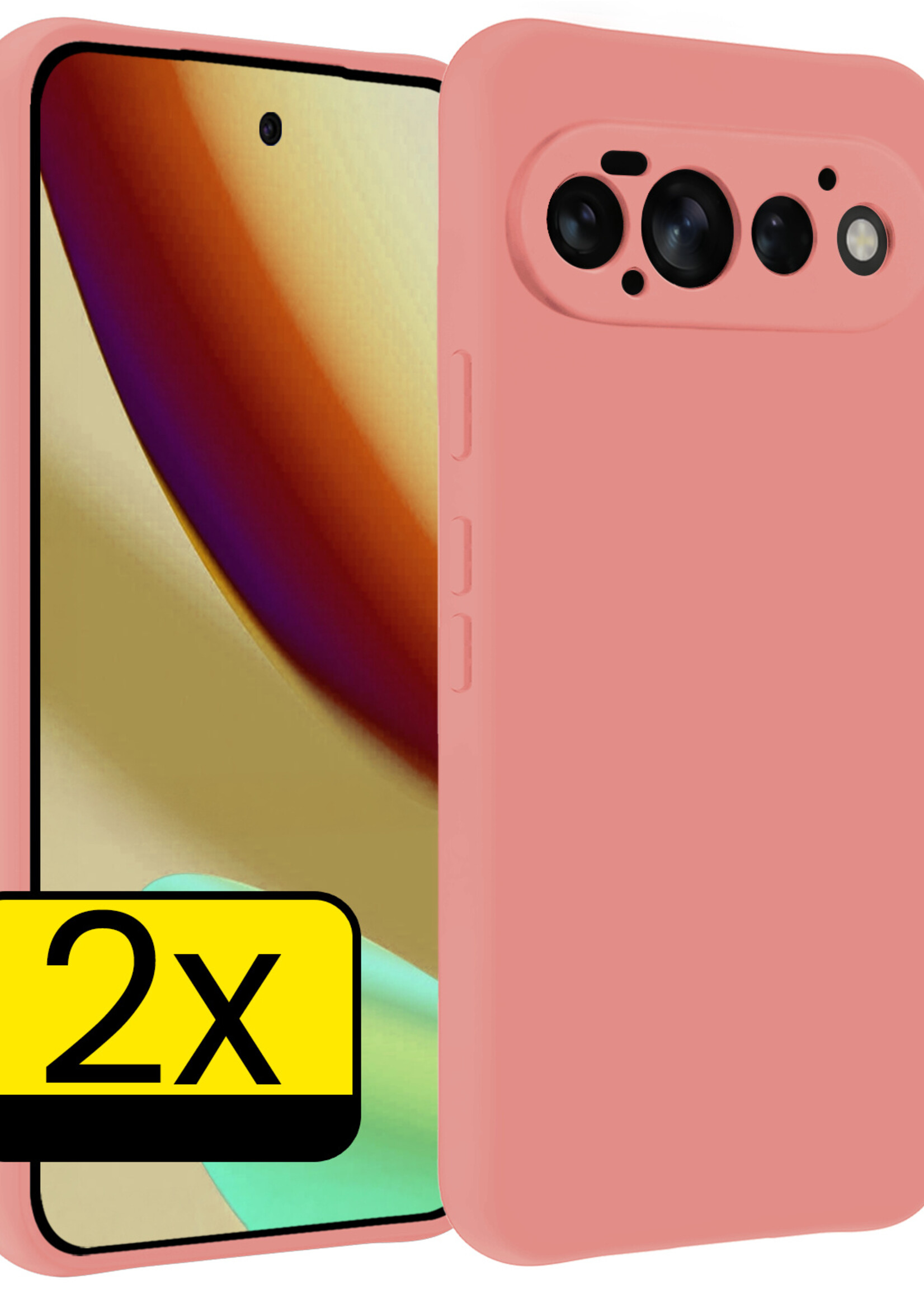 LUQ LUQ Google Pixel 11 Pro Hoesje Siliconen - Lichtroze - 2 PACK