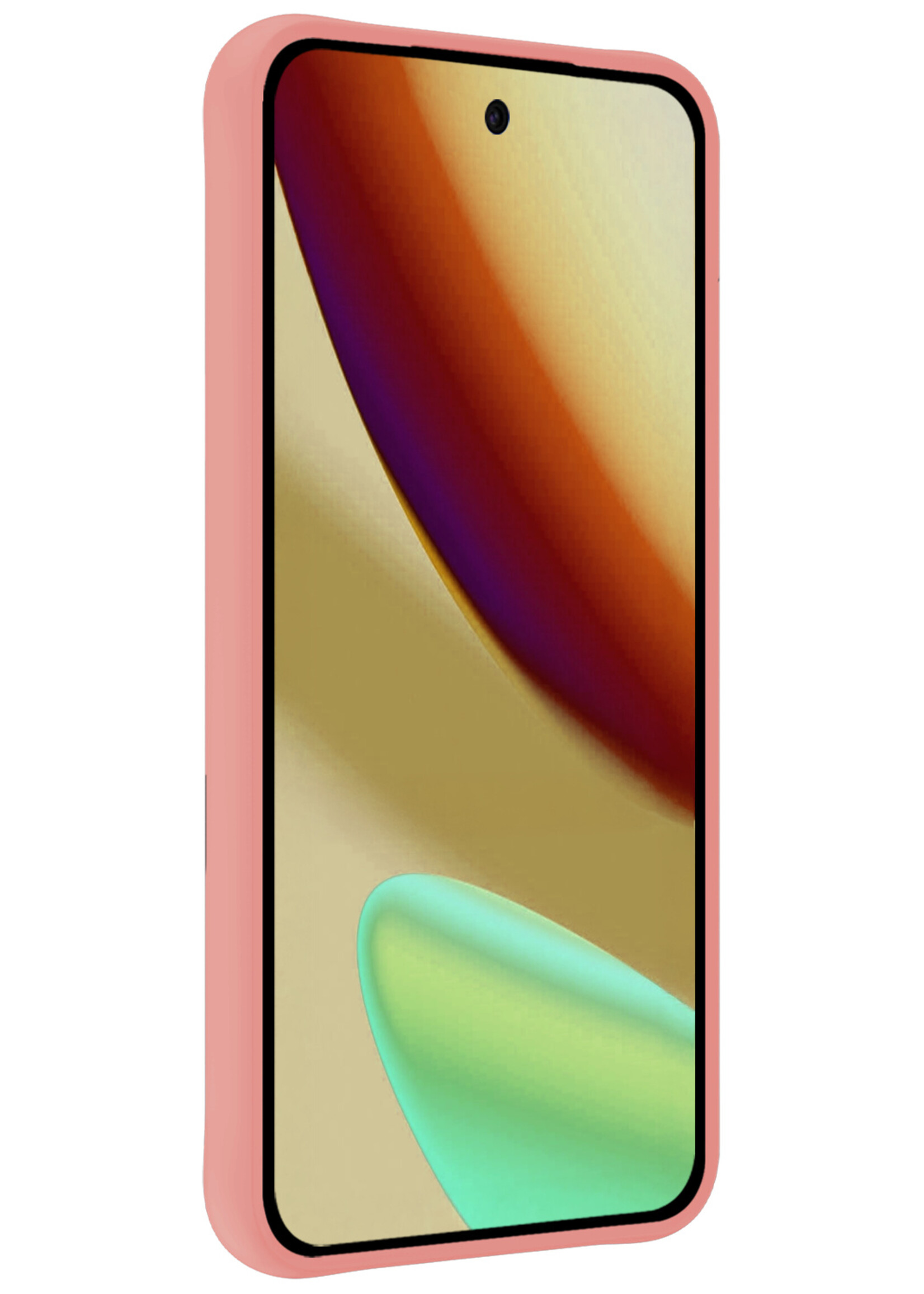 LUQ LUQ Google Pixel 11 Pro Hoesje Siliconen Met 2x Screenprotector - Lichtroze