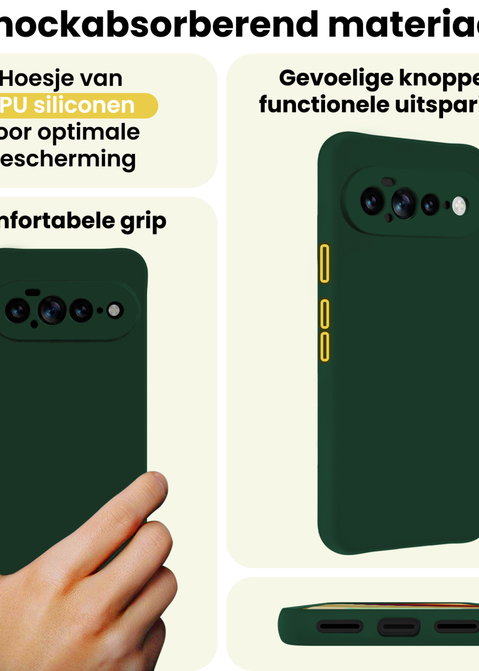 LUQ LUQ Google Pixel 11 Pro XL Hoesje Siliconen - Donkergroen