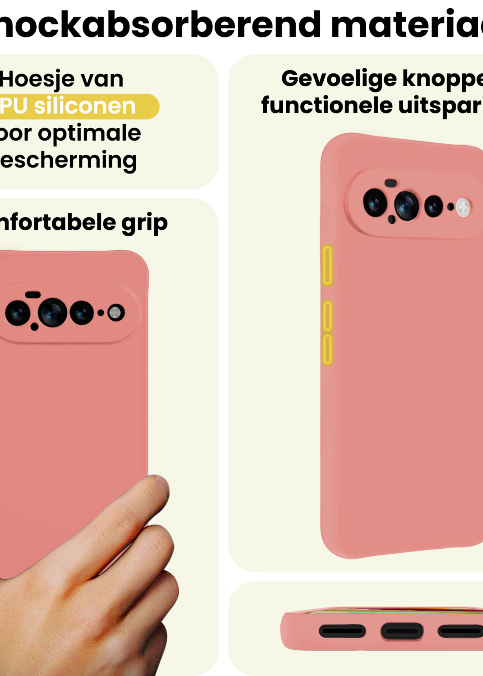 LUQ LUQ Google Pixel 11 Pro XL Hoesje Siliconen - Lichtroze