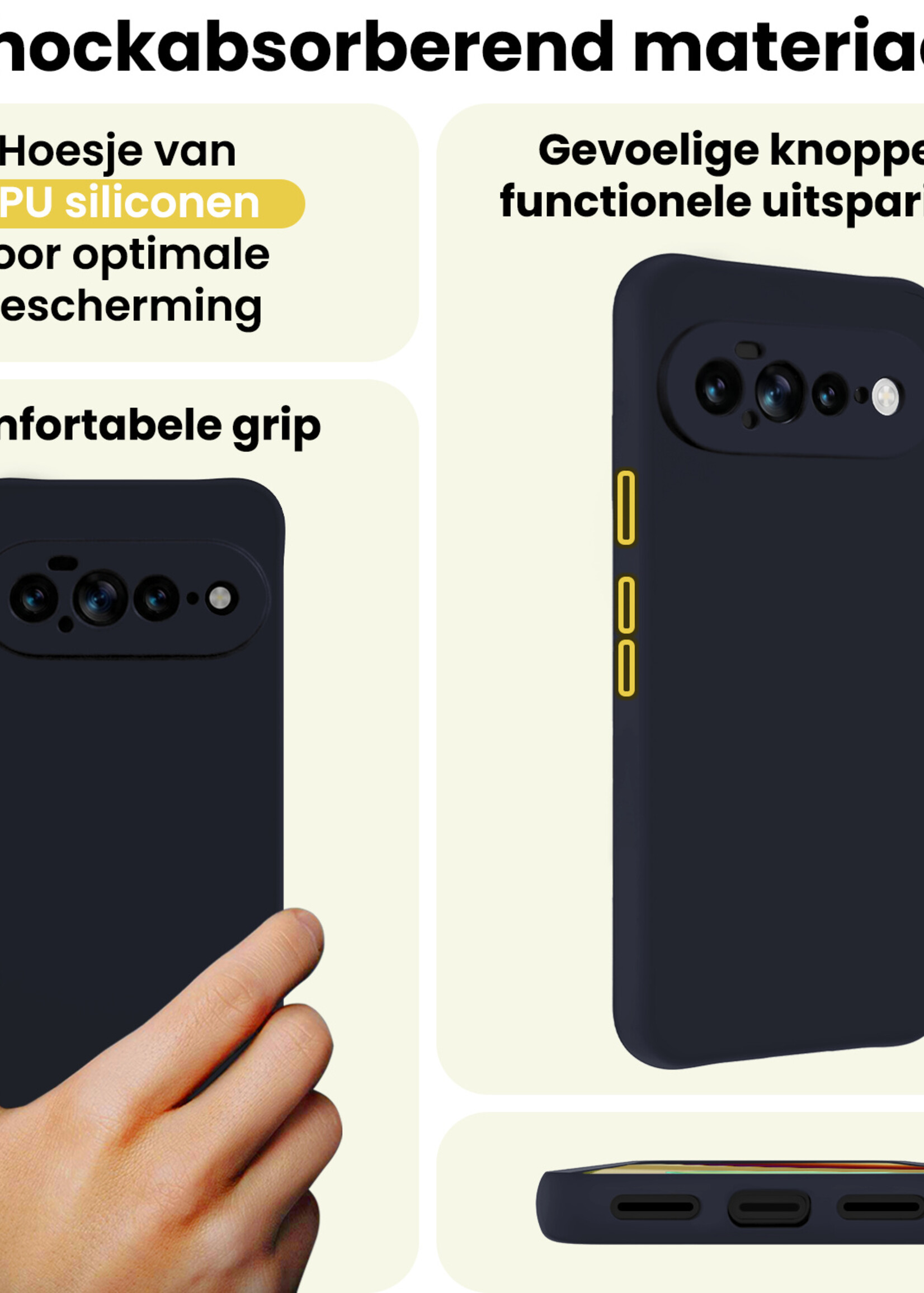 LUQ LUQ Google Pixel 11 Pro XL Hoesje Siliconen - Donkerblauw - 2 PACK