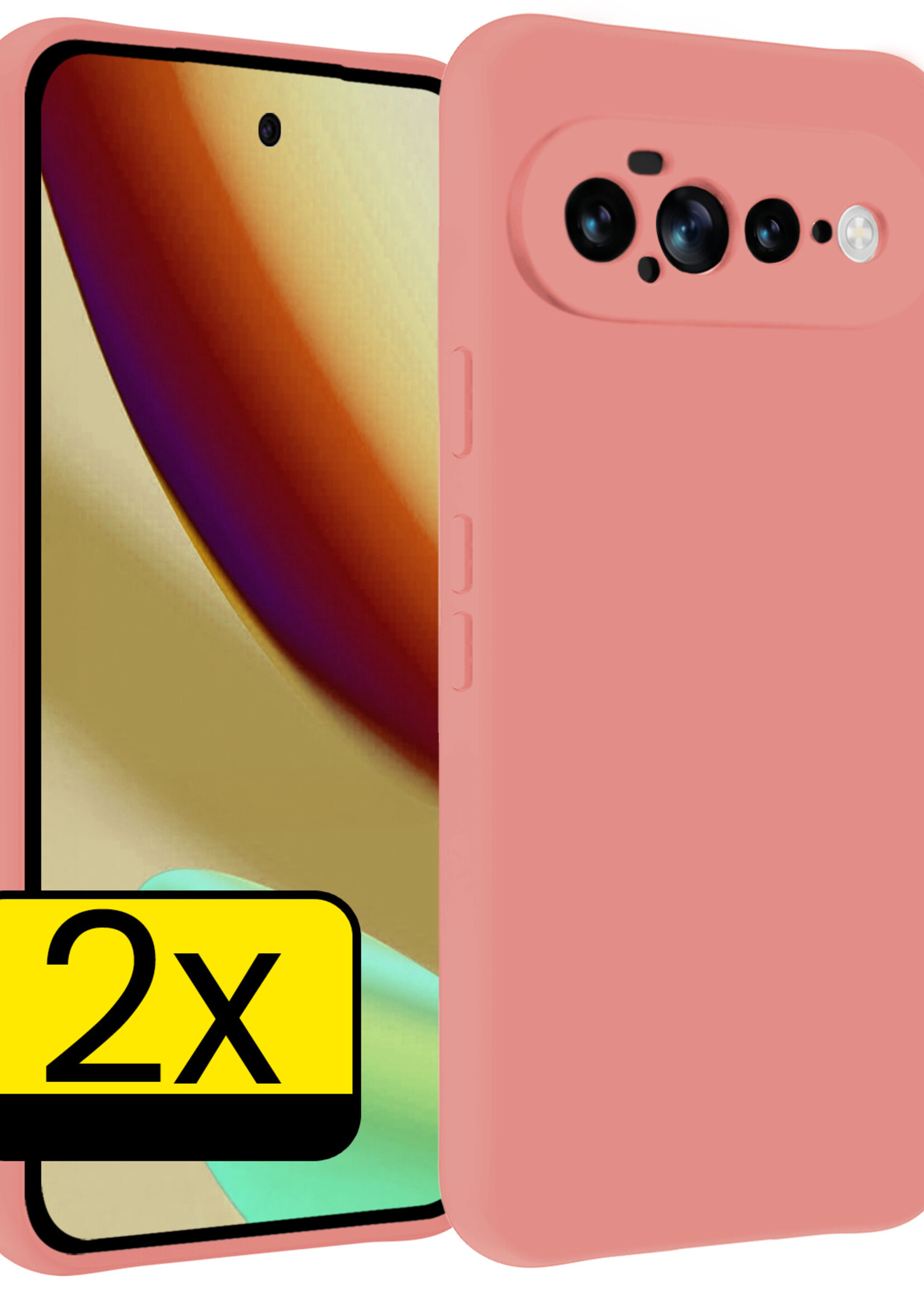 LUQ LUQ Google Pixel 11 Pro XL Hoesje Siliconen - Lichtroze - 2 PACK
