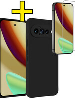 LUQ LUQ Google Pixel 11 Pro XL Hoesje Siliconen Met Screenprotector - Zwart