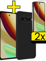 LUQ LUQ Google Pixel 11 Pro XL Hoesje Siliconen Met 2x Screenprotector - Zwart