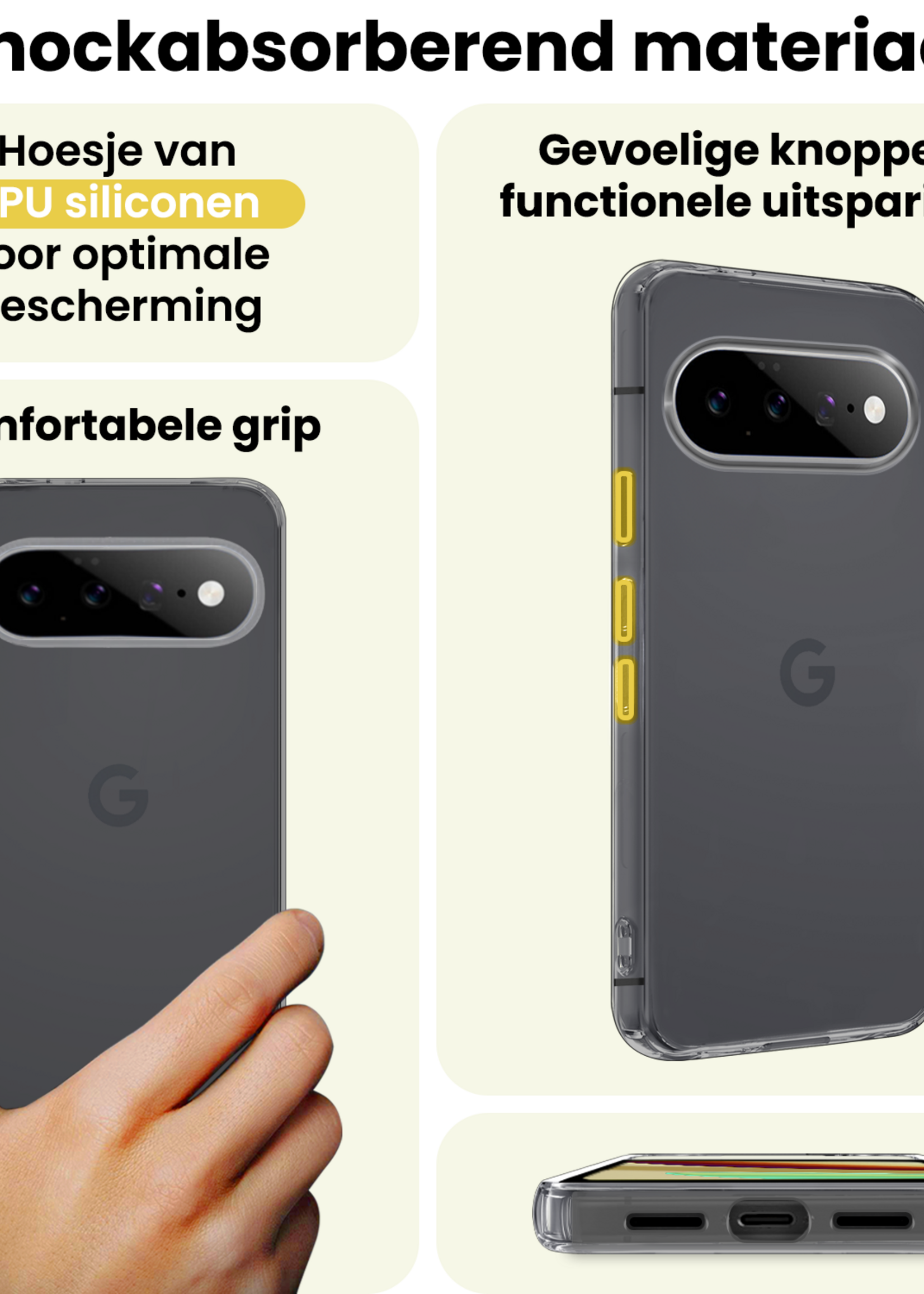 LUQ LUQ Google Pixel 11 Pro Hoesje Siliconen - Transparant - 2 PACK
