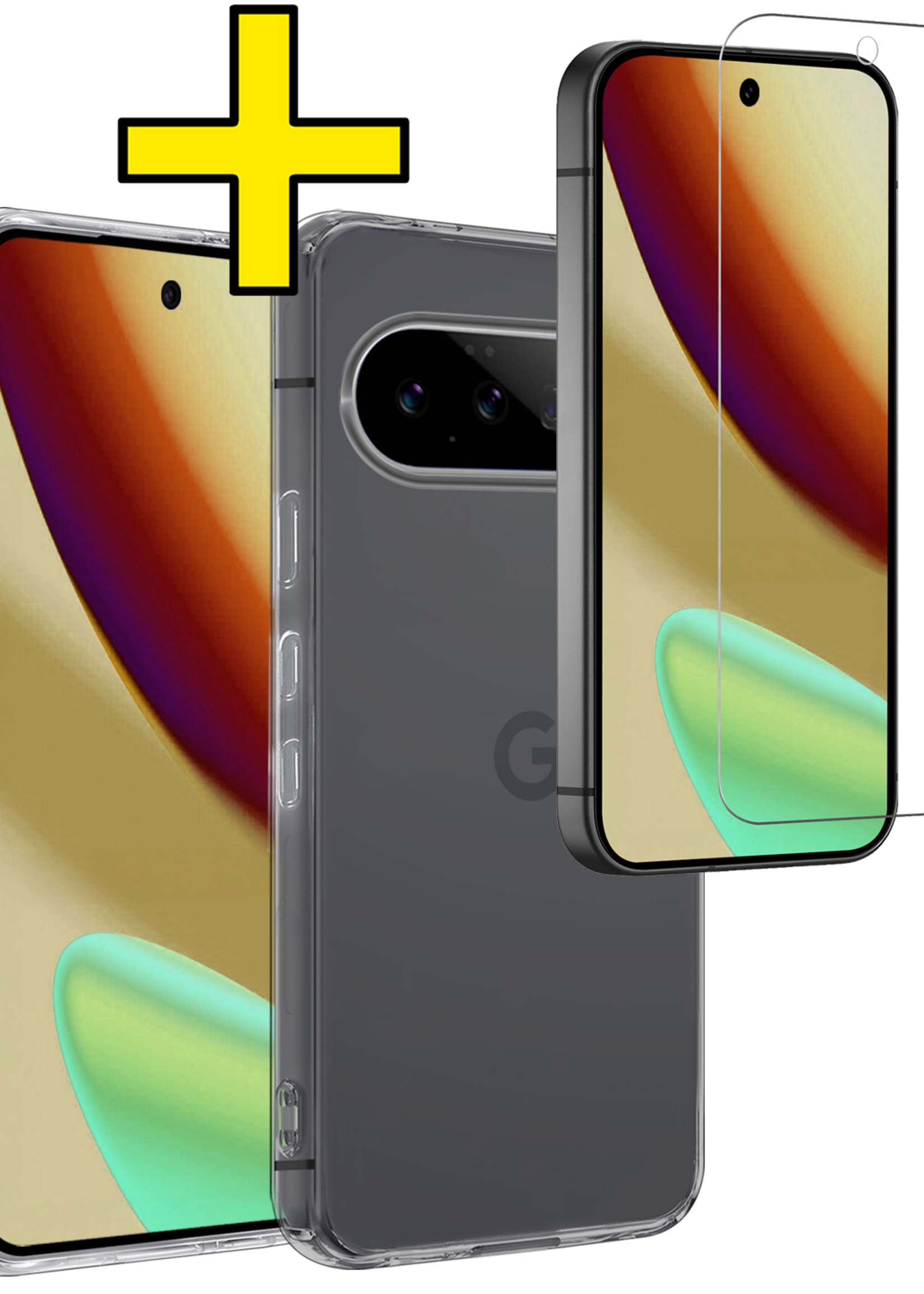 LUQ LUQ Google Pixel 11 Pro Hoesje Siliconen Met Screenprotector - Transparant