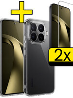LUQ LUQ Xiaomi 17T Hoesje Siliconen Met 2x Screenprotector - Transparant