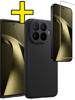 LUQ LUQ Xiaomi 17T Hoesje Siliconen Met Screenprotector - Zwart