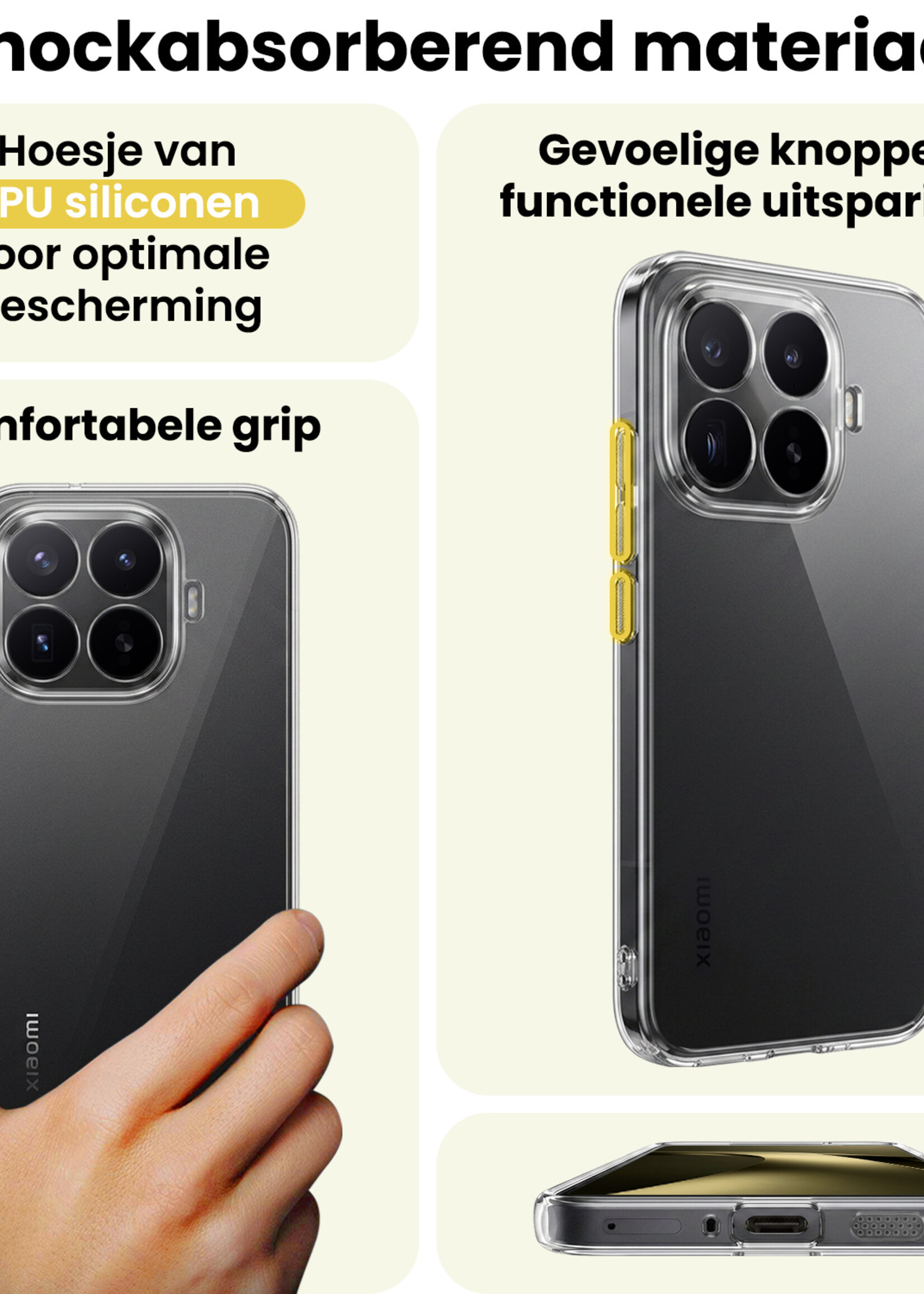 LUQ LUQ Xiaomi 17T Pro Hoesje Siliconen - Transparant - 2 PACK