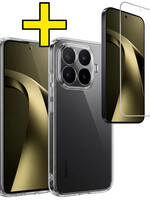 LUQ LUQ Xiaomi 17T Pro Hoesje Siliconen Met Screenprotector - Transparant