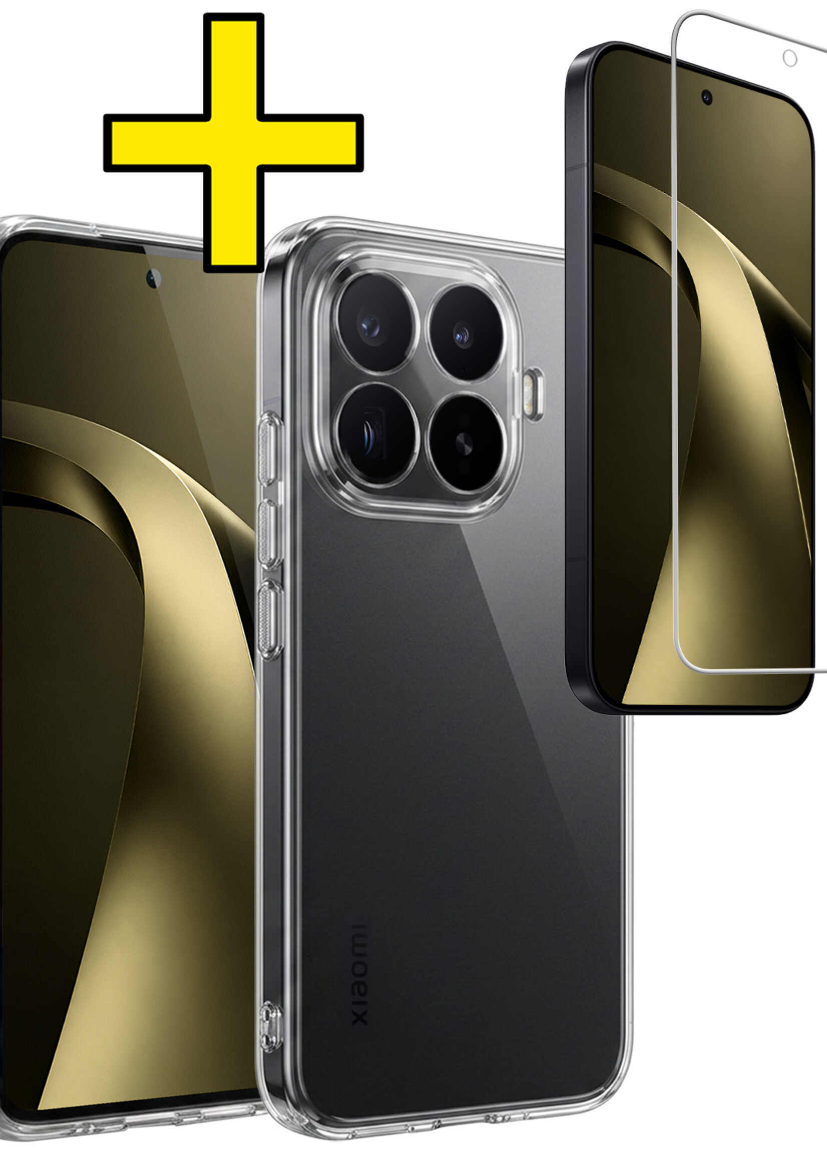 LUQ LUQ Xiaomi 17T Pro Hoesje Siliconen Met Screenprotector - Transparant