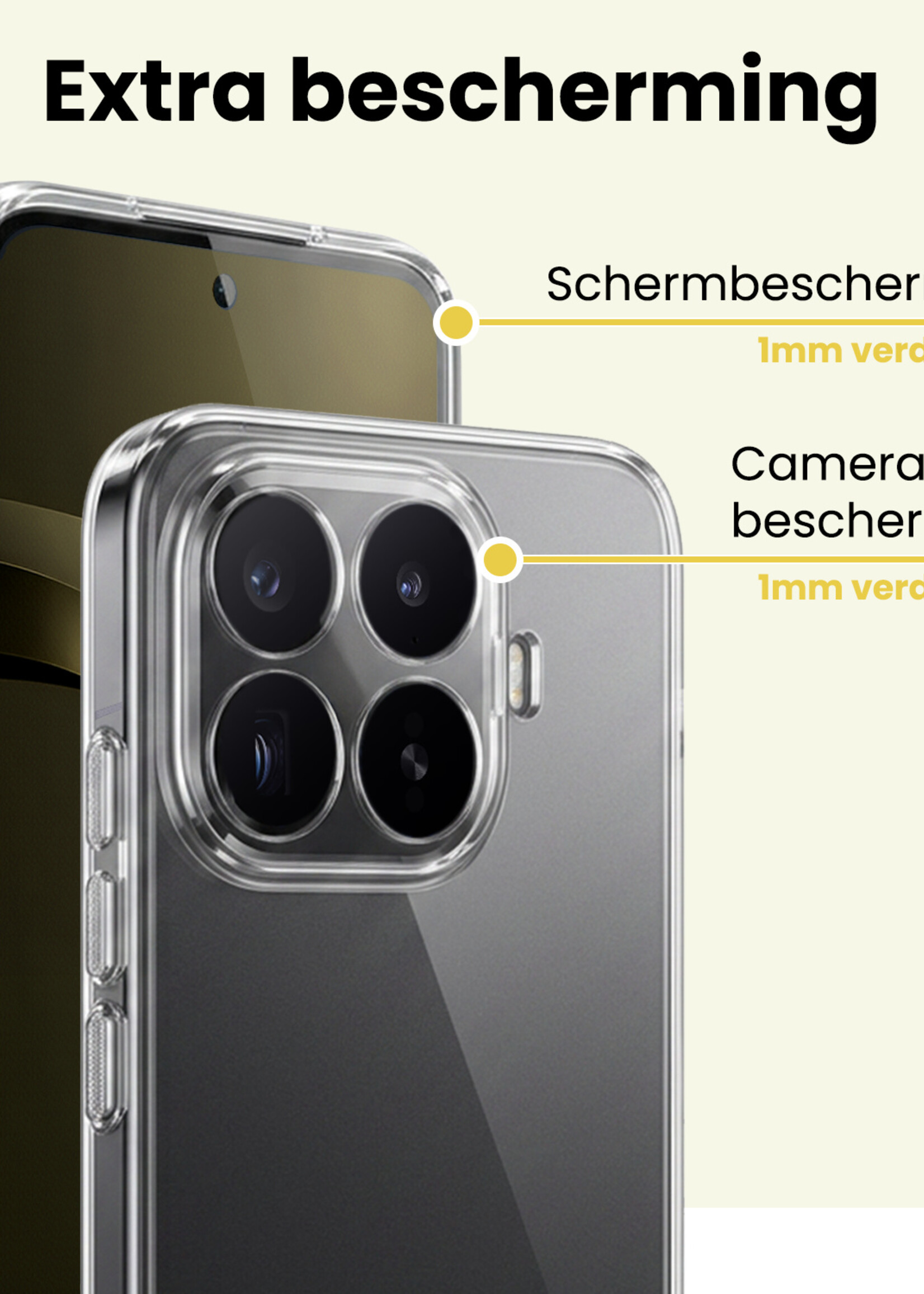 LUQ LUQ Xiaomi 17T Pro Hoesje Siliconen Met Screenprotector - Transparant