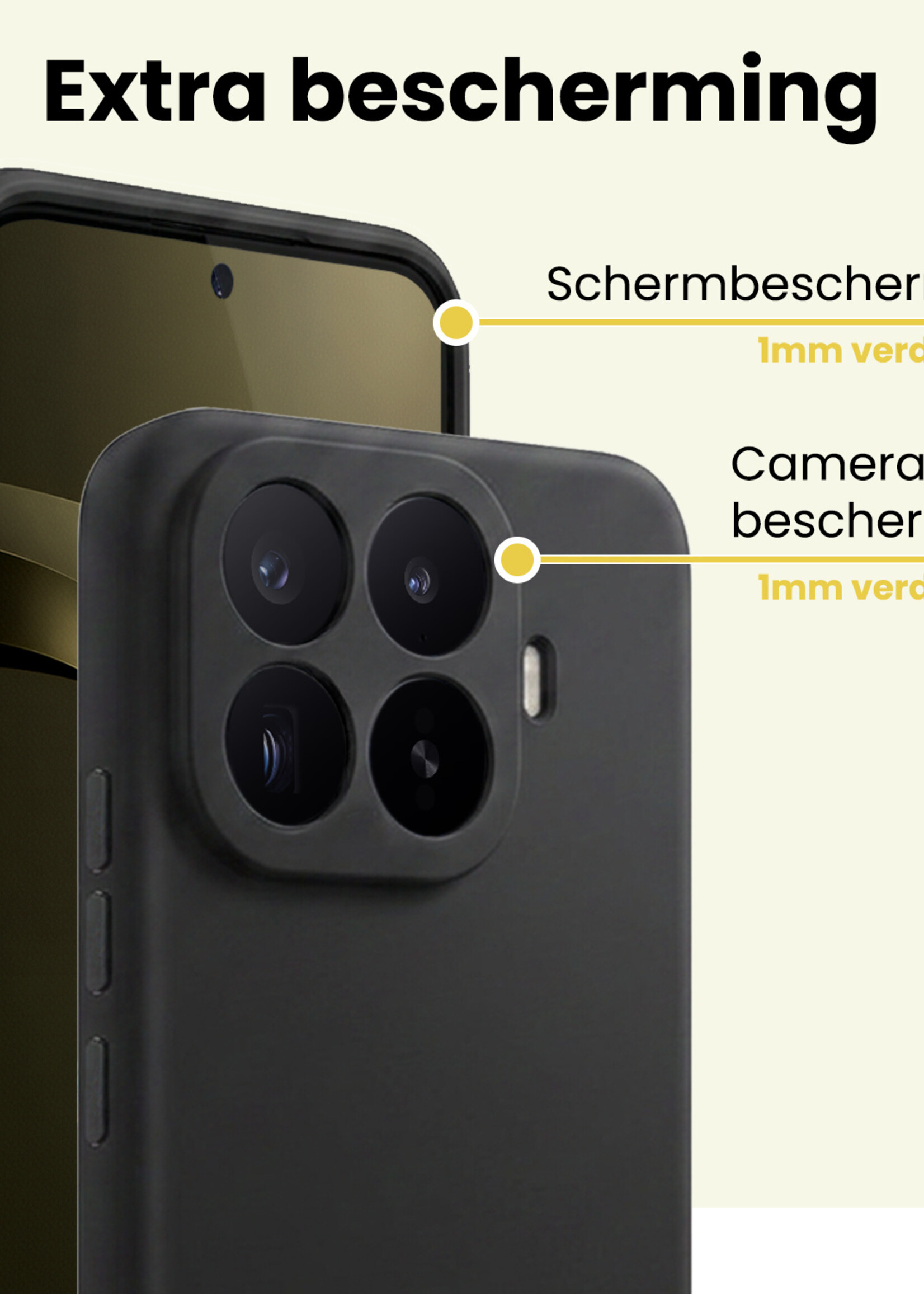 LUQ LUQ Xiaomi 17T Pro Hoesje Siliconen Met Screenprotector - Zwart