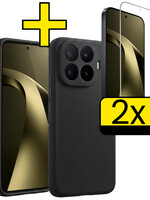 LUQ LUQ Xiaomi 17T Pro Hoesje Siliconen Met 2x Screenprotector - Zwart