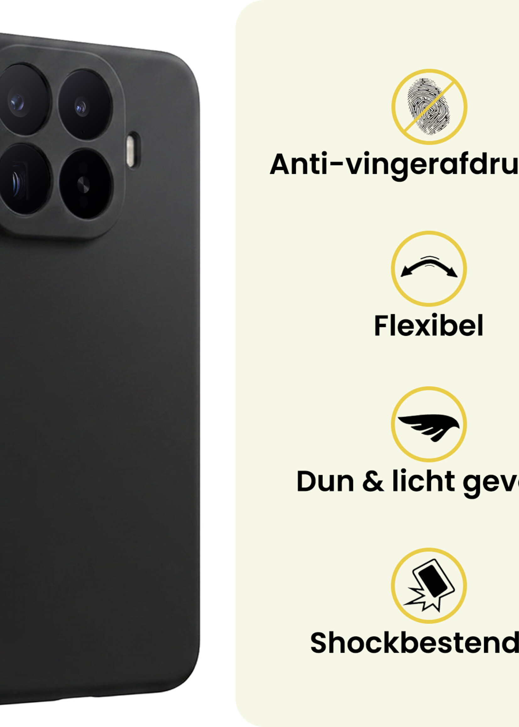 LUQ LUQ Xiaomi 17T Pro Hoesje Siliconen Met 2x Screenprotector - Zwart