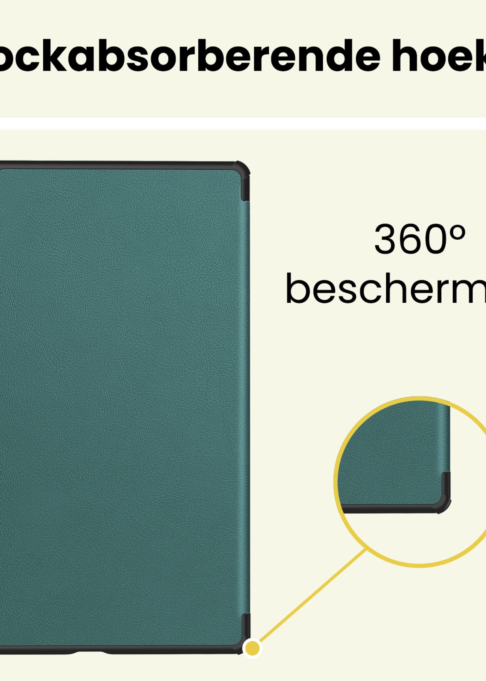 LUQ LUQ Lenovo Idea Tab Pro Gen 2 Hoesje Met Screenprotector - Donkergroen