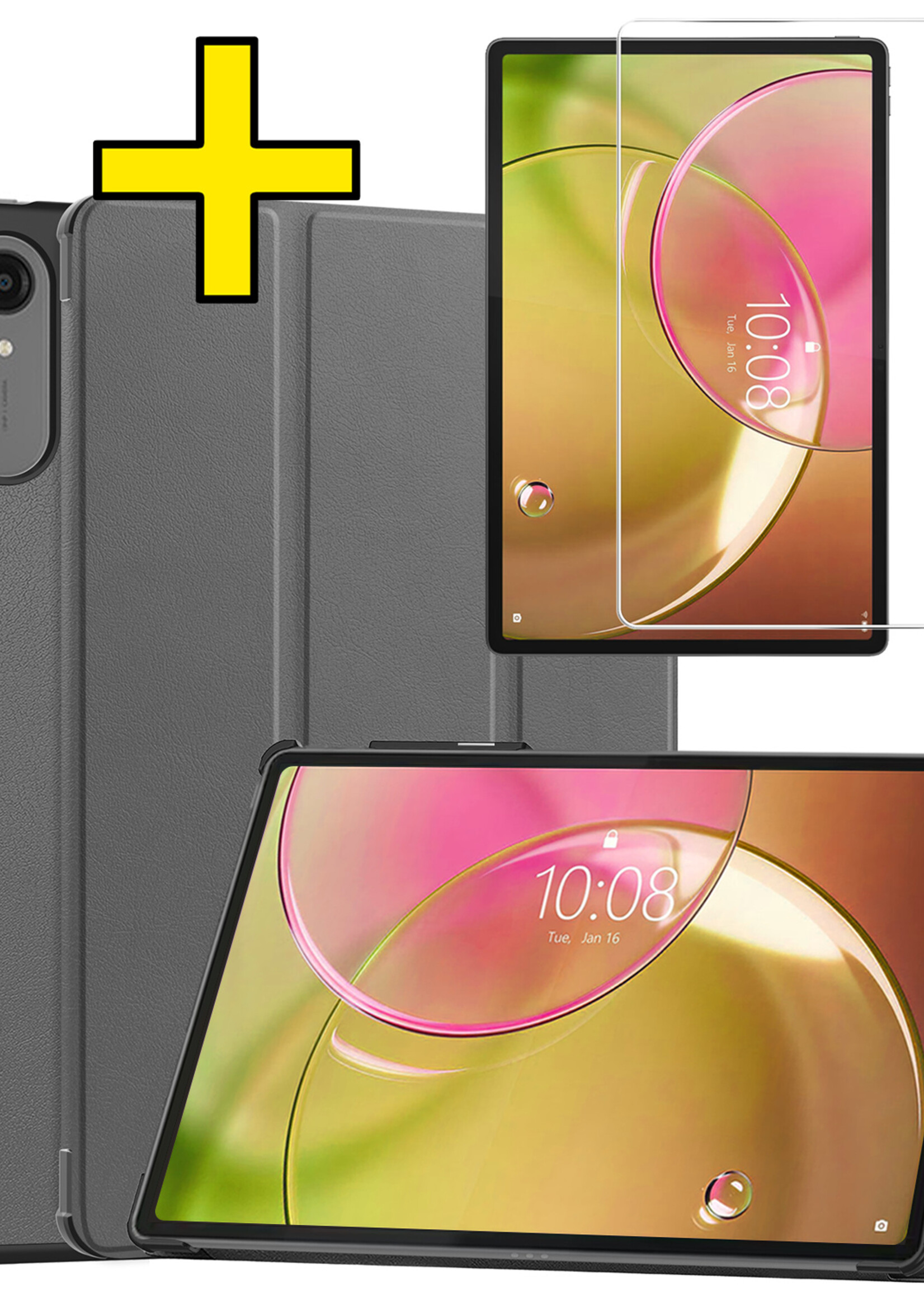 LUQ LUQ Lenovo Idea Tab Pro Gen 2 Hoesje Met Screenprotector - Grijs