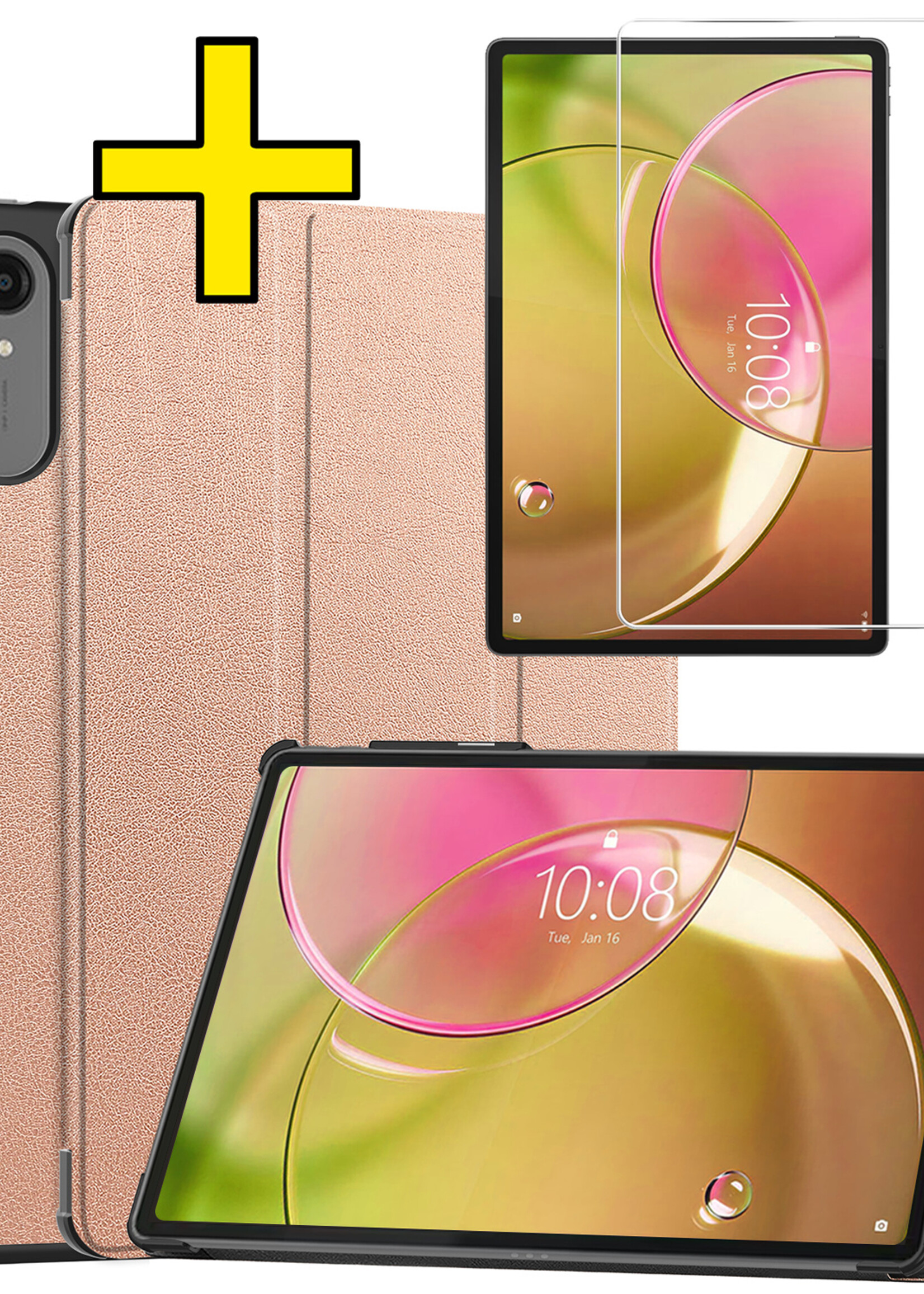 LUQ LUQ Lenovo Idea Tab Pro Gen 2 Hoesje Met Screenprotector - Rose Goud