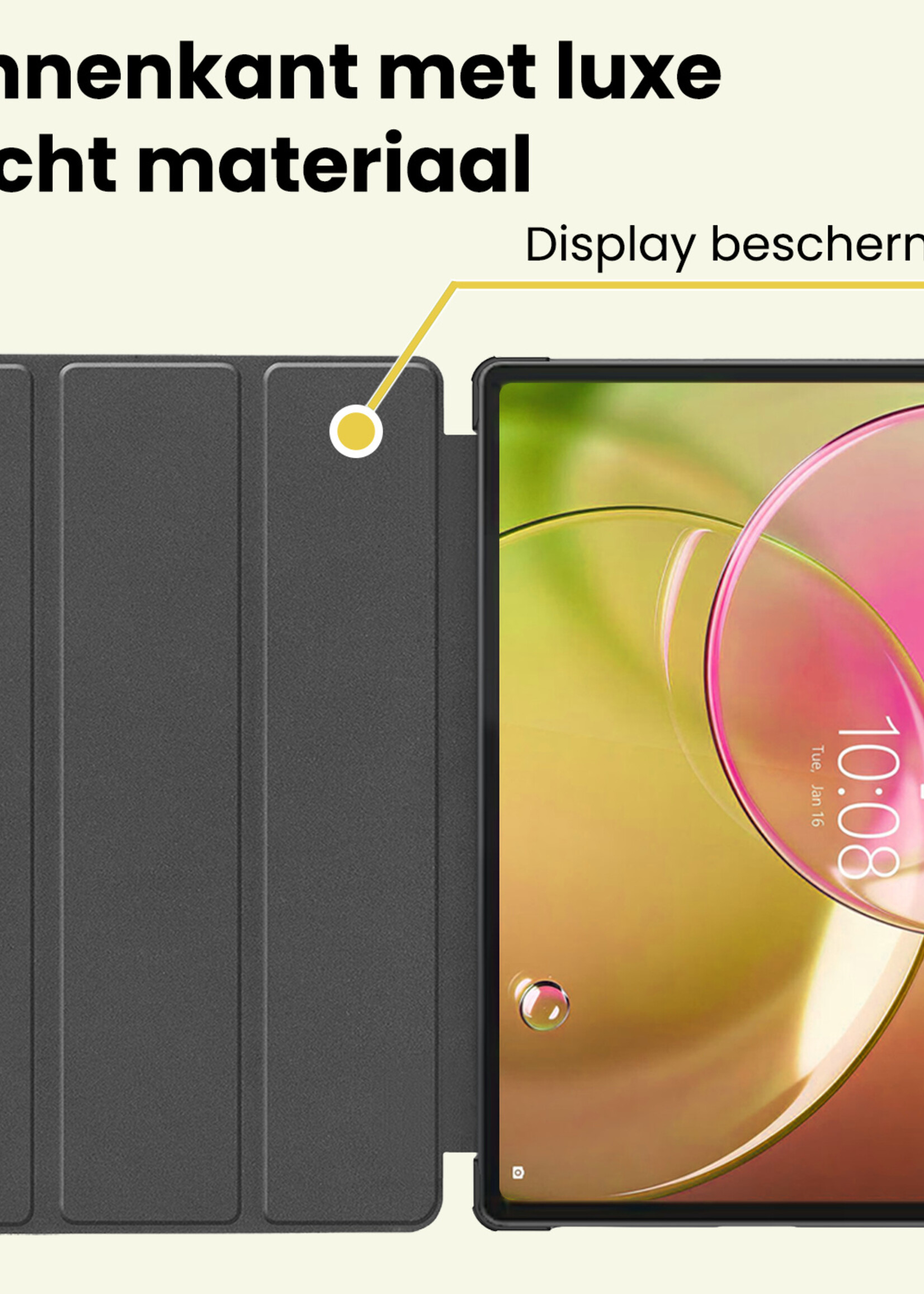 LUQ LUQ Lenovo Idea Tab Pro Gen 2 Hoesje Met Screenprotector - Zwart
