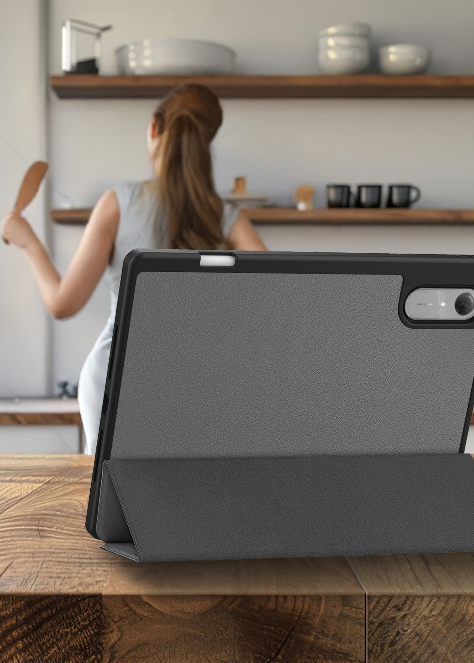 LUQ LUQ Lenovo Idea Tab Pro Gen 2 Hoesje Met Uitsparing Lenovo Pen - Grijs
