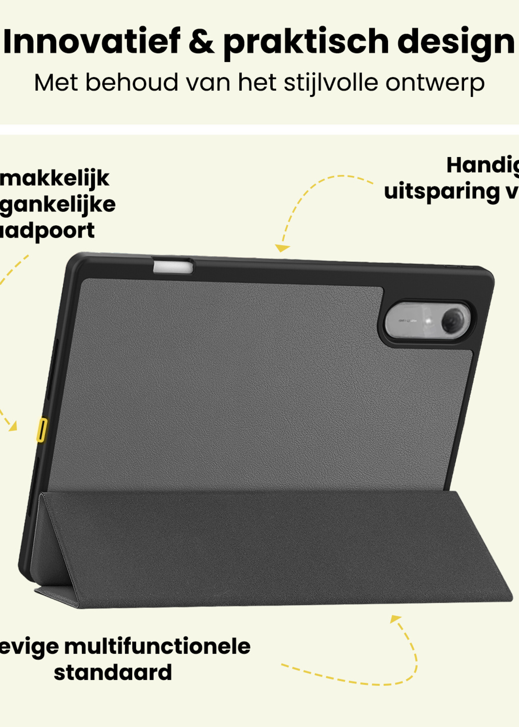 LUQ LUQ Lenovo Idea Tab Pro Gen 2 Hoesje Met Uitsparing Lenovo Pen - Grijs