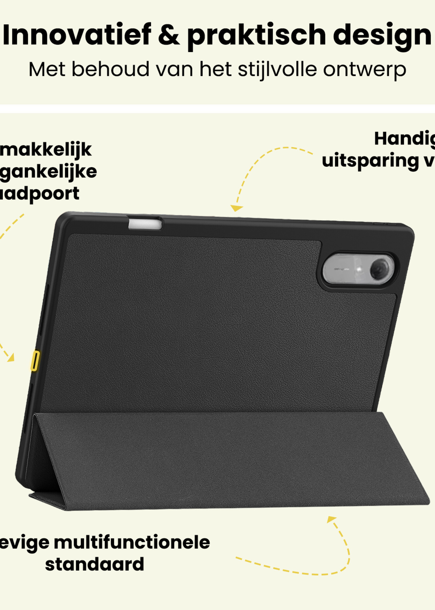 LUQ LUQ Lenovo Idea Tab Pro Gen 2 Hoesje Met Uitsparing Lenovo Pen - Zwart