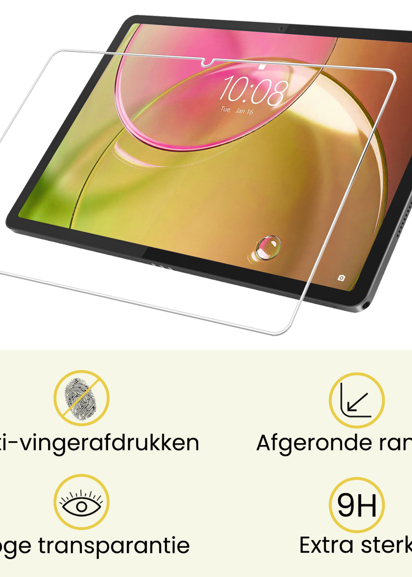 LUQ LUQ Lenovo Idea Tab Pro Gen 2 Hoesje Met Uitsparing Lenovo Pen Met Screenprotector - Donkerblauw