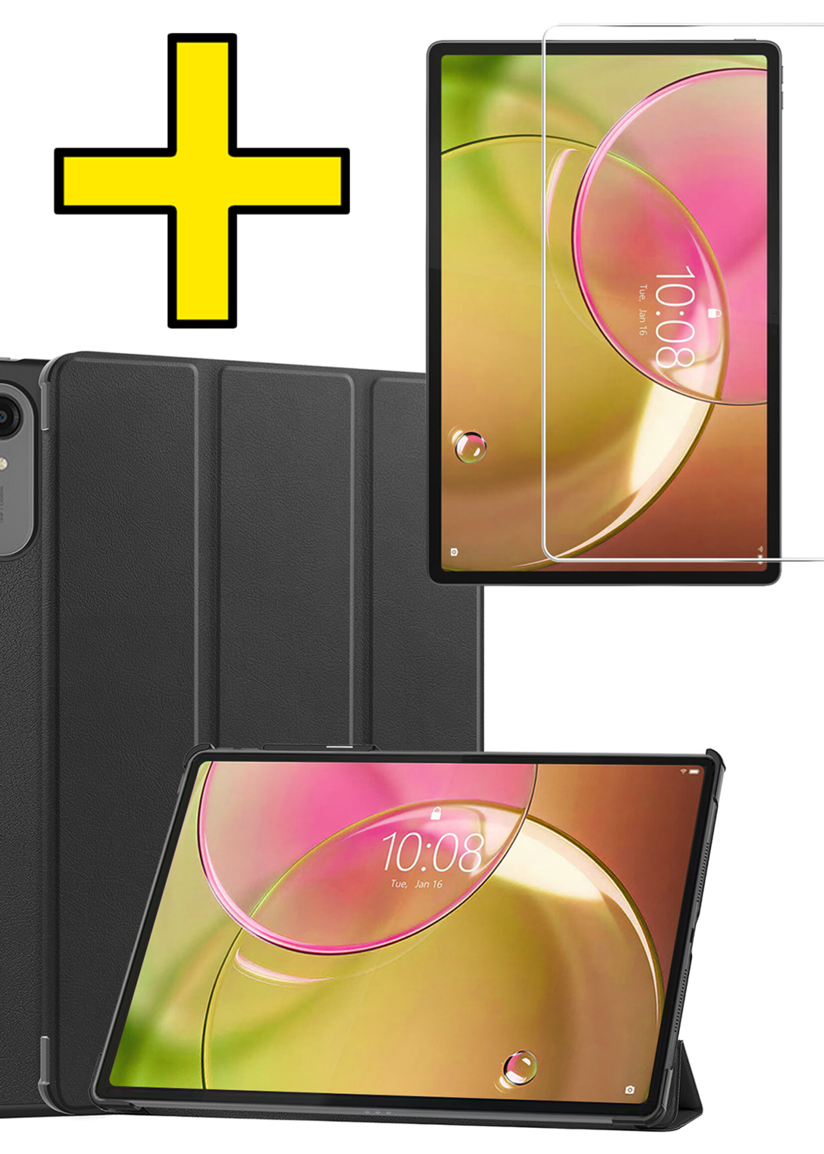 LUQ LUQ Lenovo Idea Tab Pro Gen 2 Hoesje Met Uitsparing Lenovo Pen Met Screenprotector - Zwart
