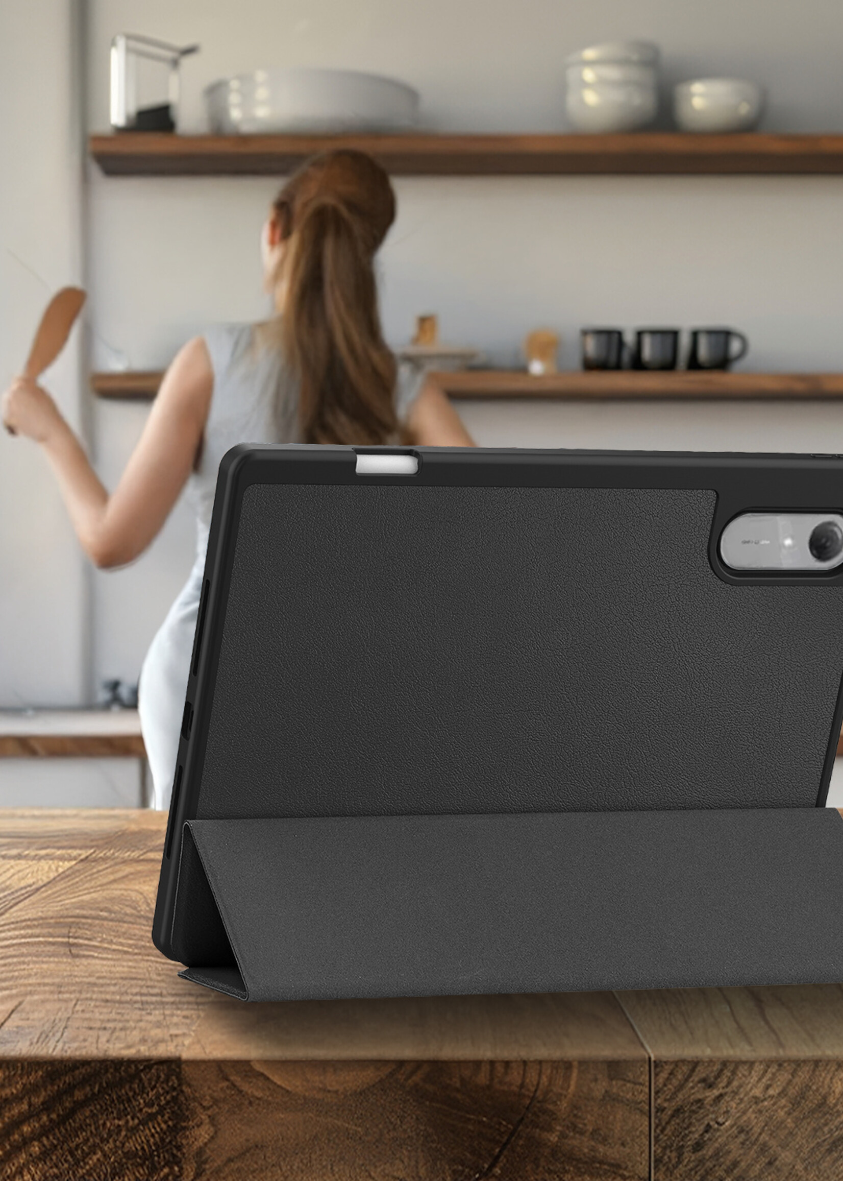 LUQ LUQ Lenovo Idea Tab Pro Gen 2 Hoesje Met Uitsparing Lenovo Pen Met Screenprotector - Zwart