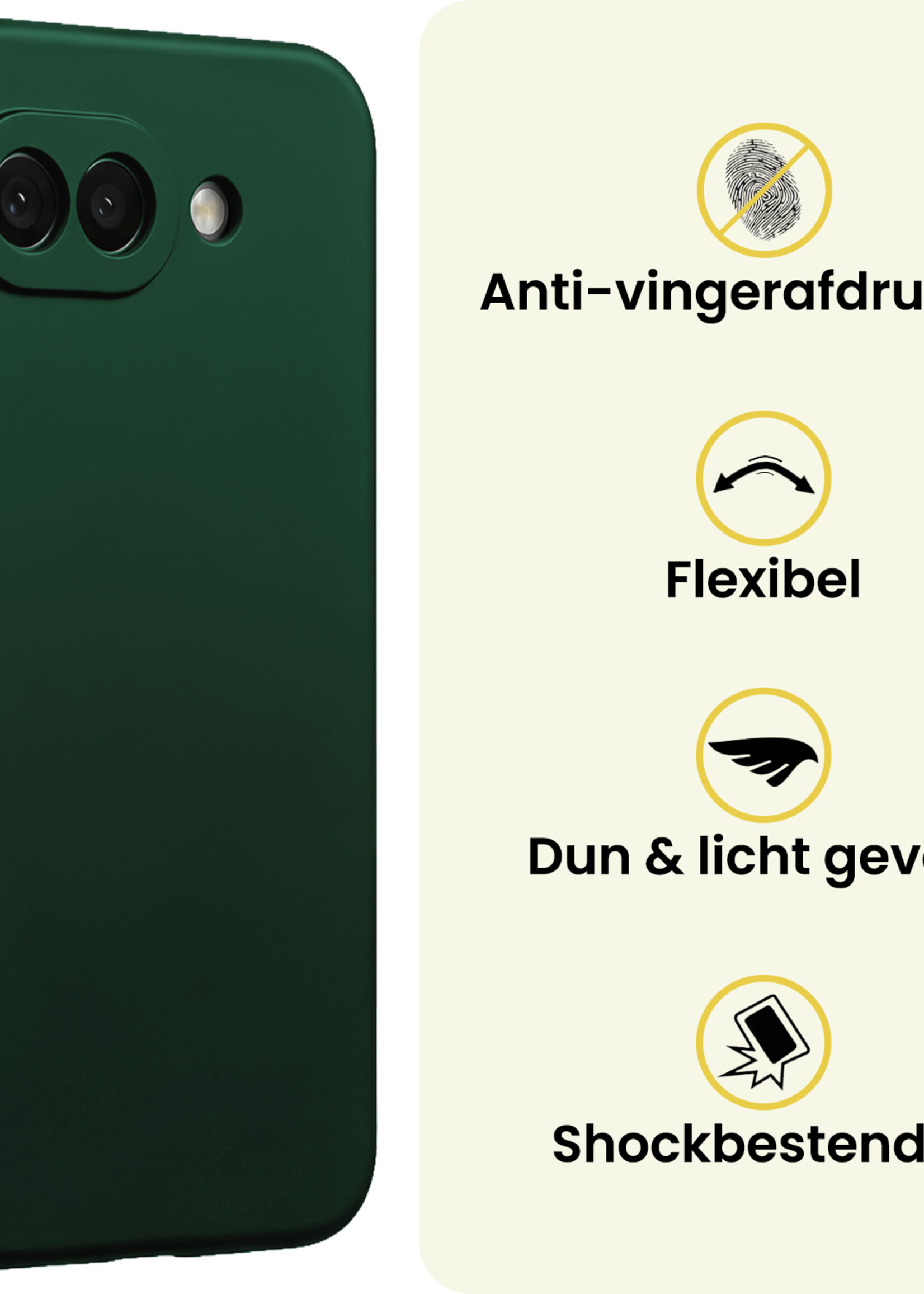 LUQ LUQ Google Pixel 10a Hoesje Siliconen - Donkergroen
