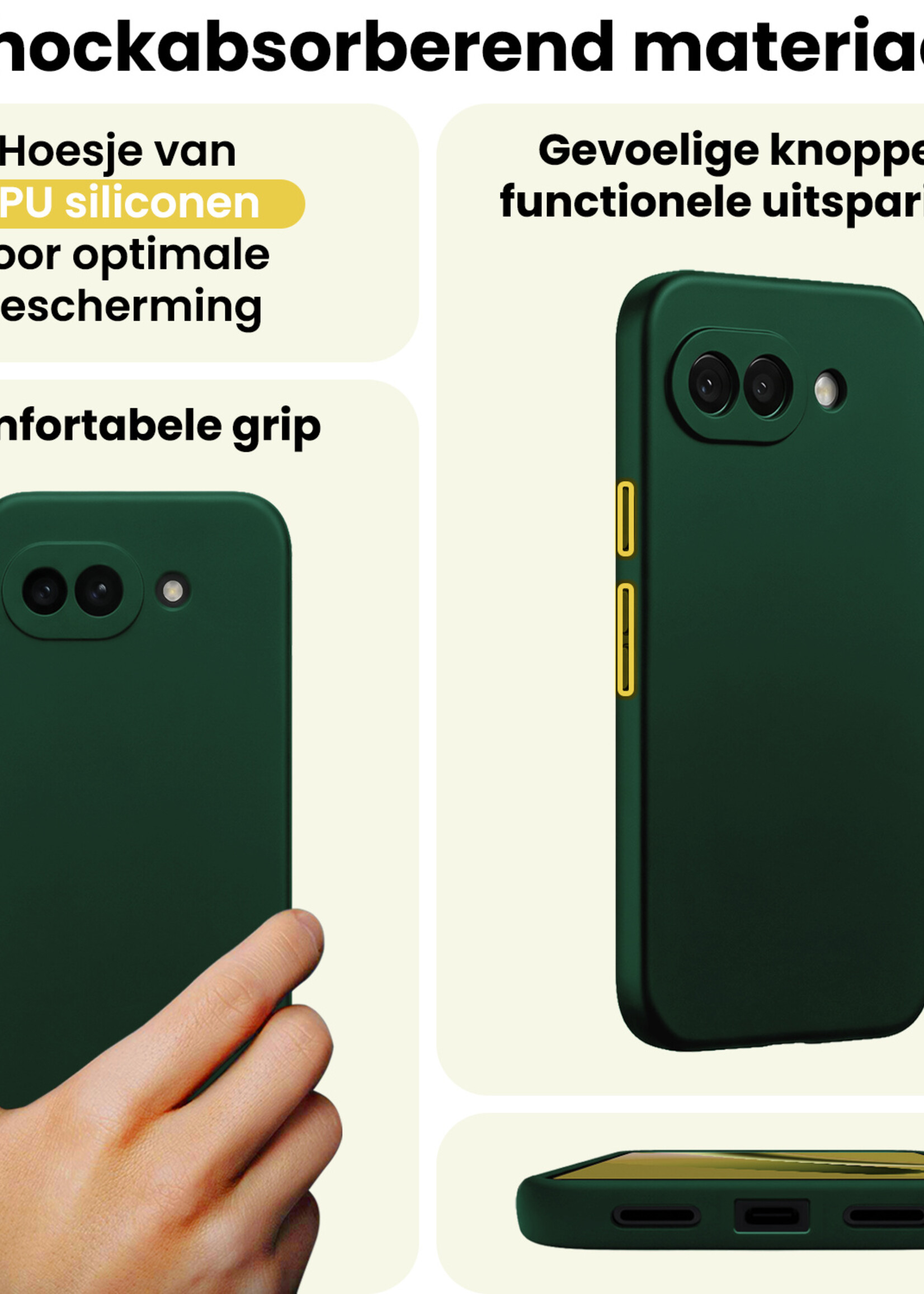 LUQ LUQ Google Pixel 10a Hoesje Siliconen - Donkergroen