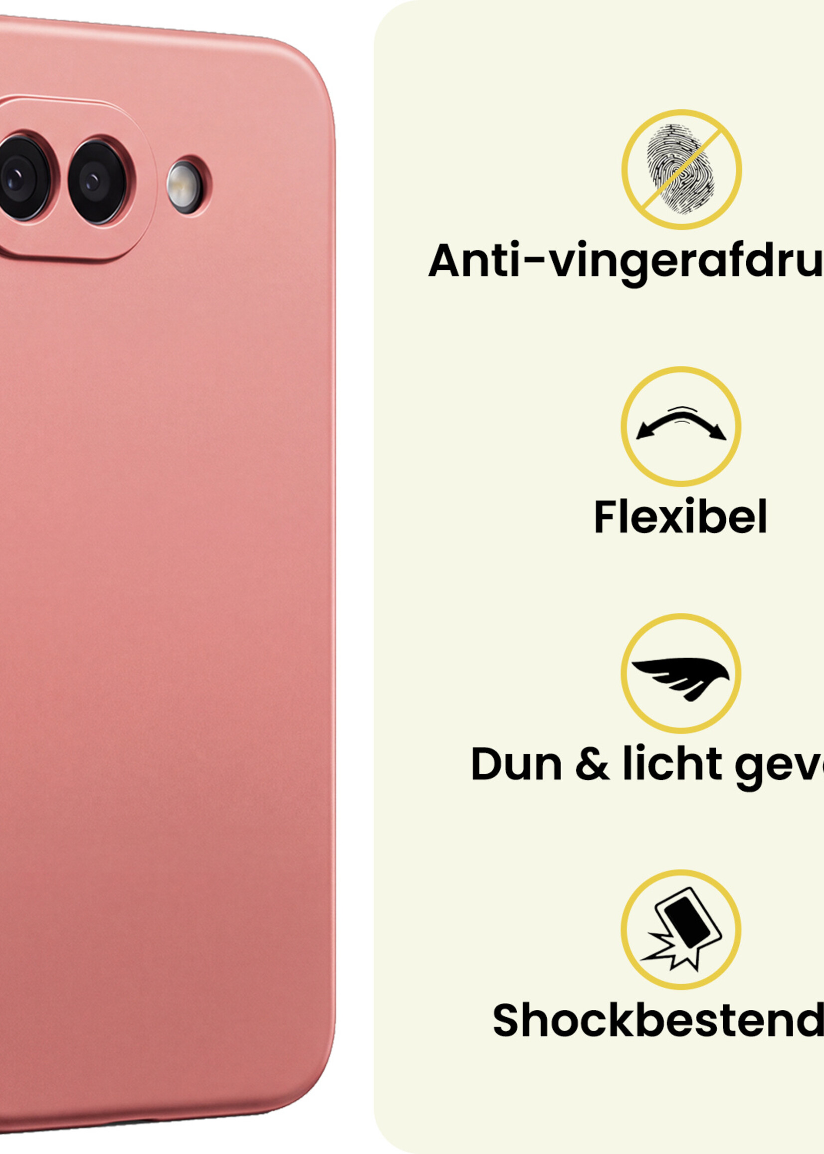 LUQ LUQ Google Pixel 10a Hoesje Siliconen - Lichtroze