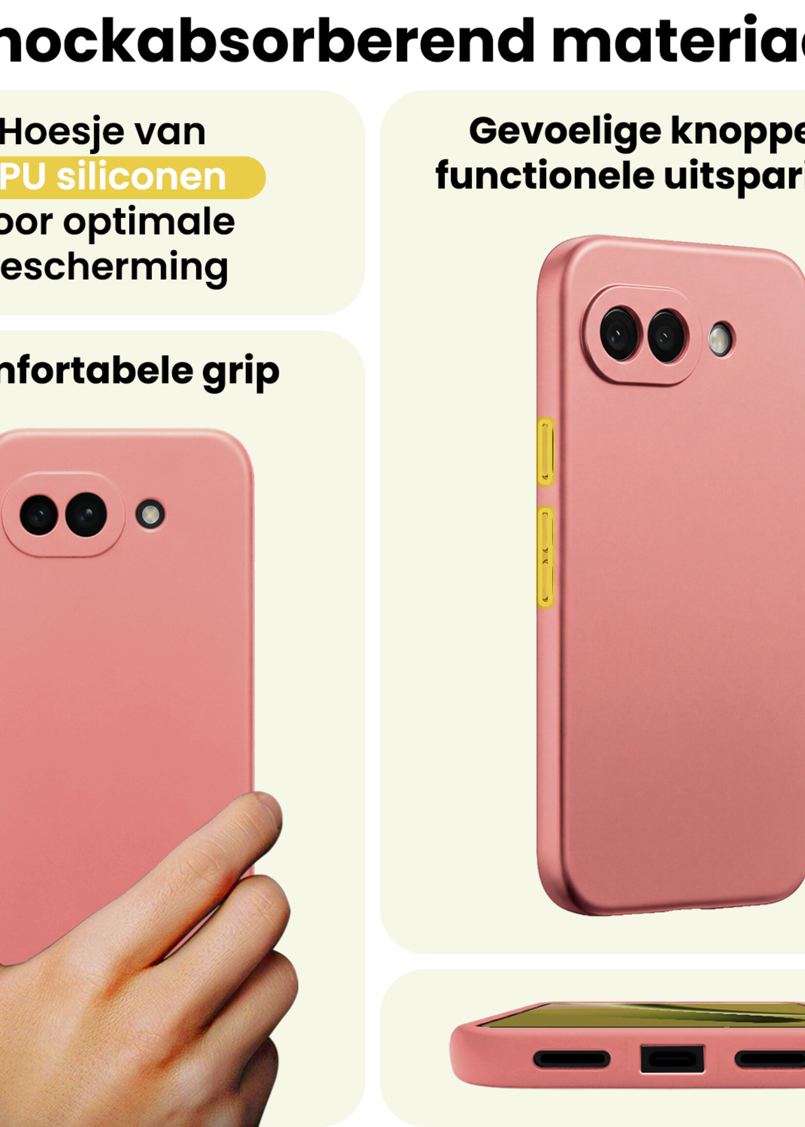 LUQ LUQ Google Pixel 10a Hoesje Siliconen - Lichtroze