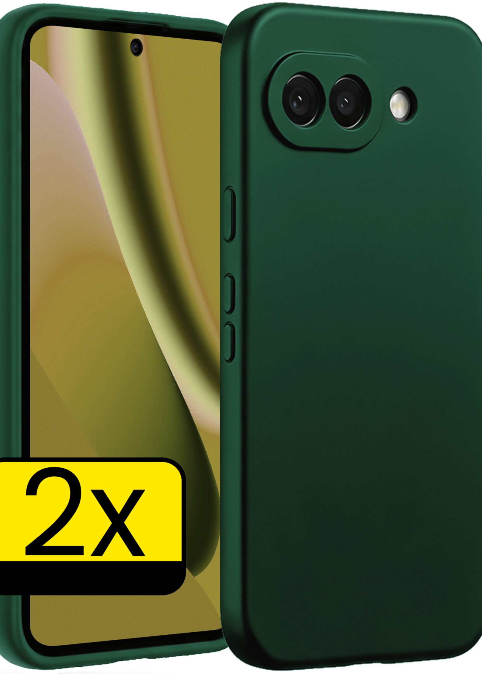 LUQ LUQ Google Pixel 10a Hoesje Siliconen - Donkergroen - 2 PACK