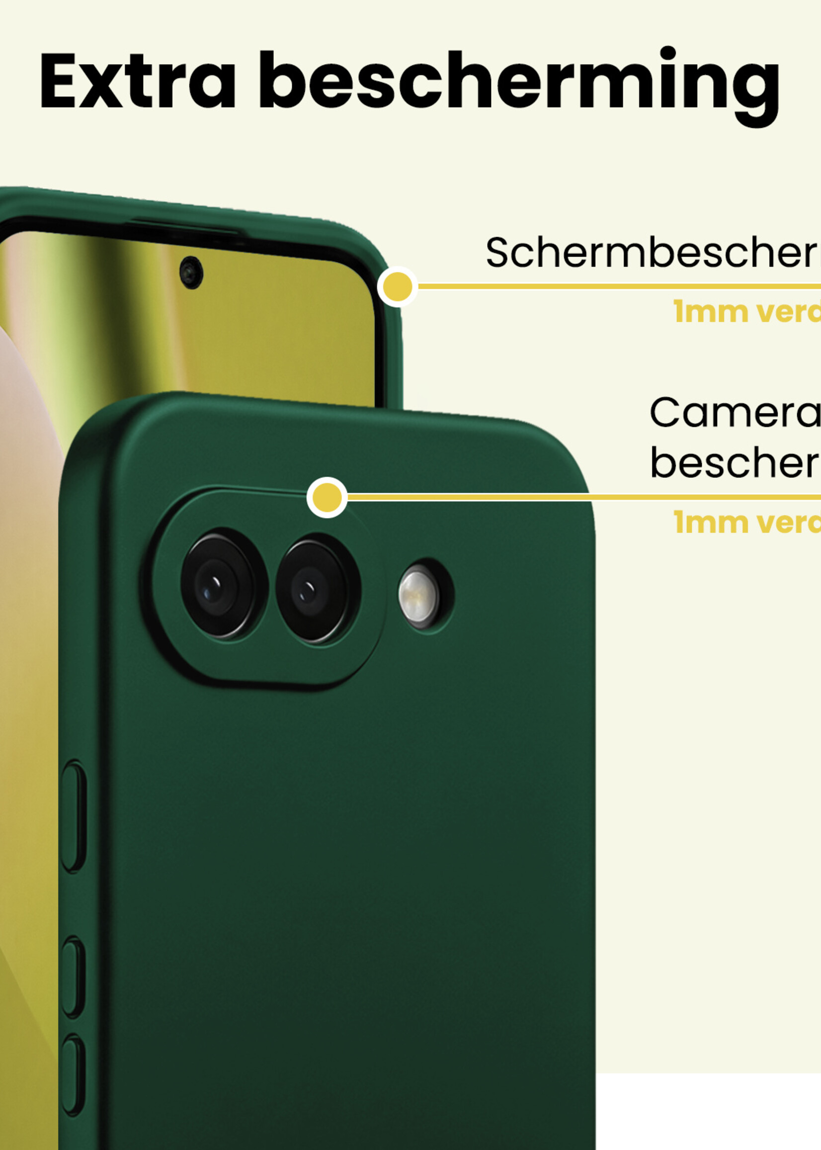 LUQ LUQ Google Pixel 10a Hoesje Siliconen - Donkergroen - 2 PACK