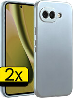 LUQ LUQ Google Pixel 10a Hoesje Siliconen - Lichtblauw - 2 PACK
