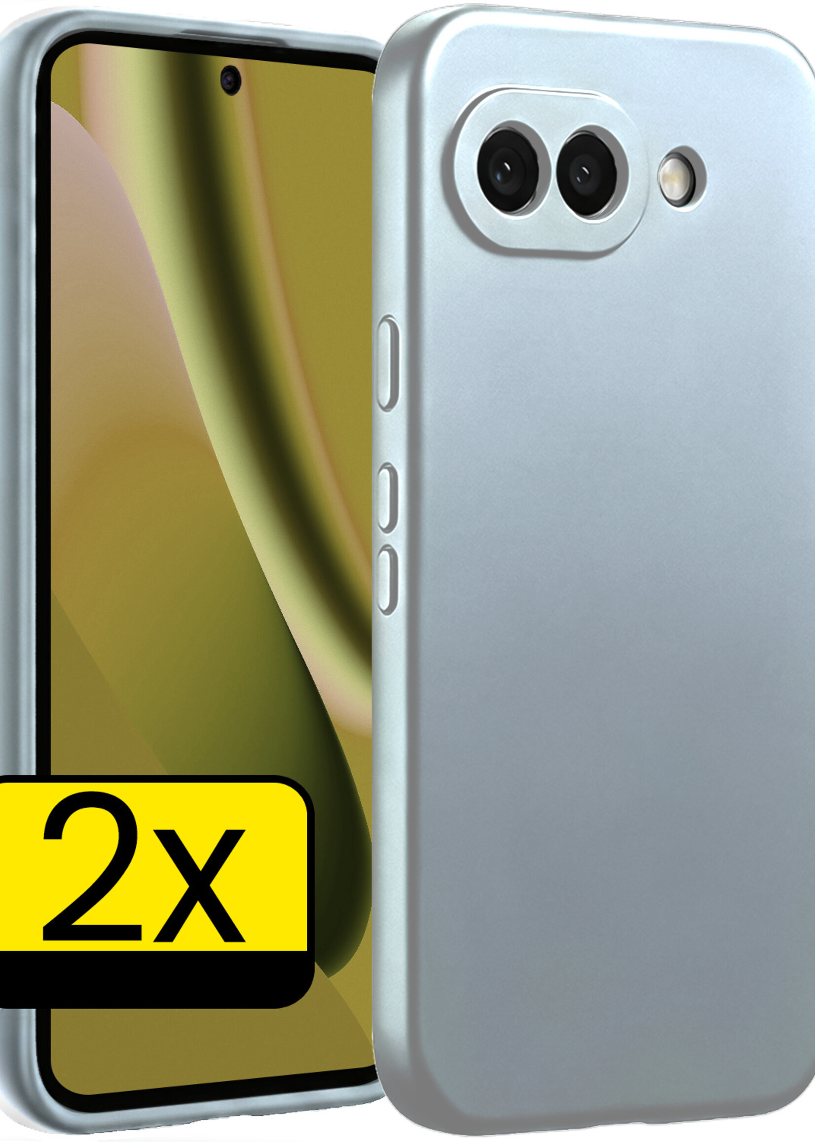 LUQ LUQ Google Pixel 10a Hoesje Siliconen - Lichtblauw - 2 PACK