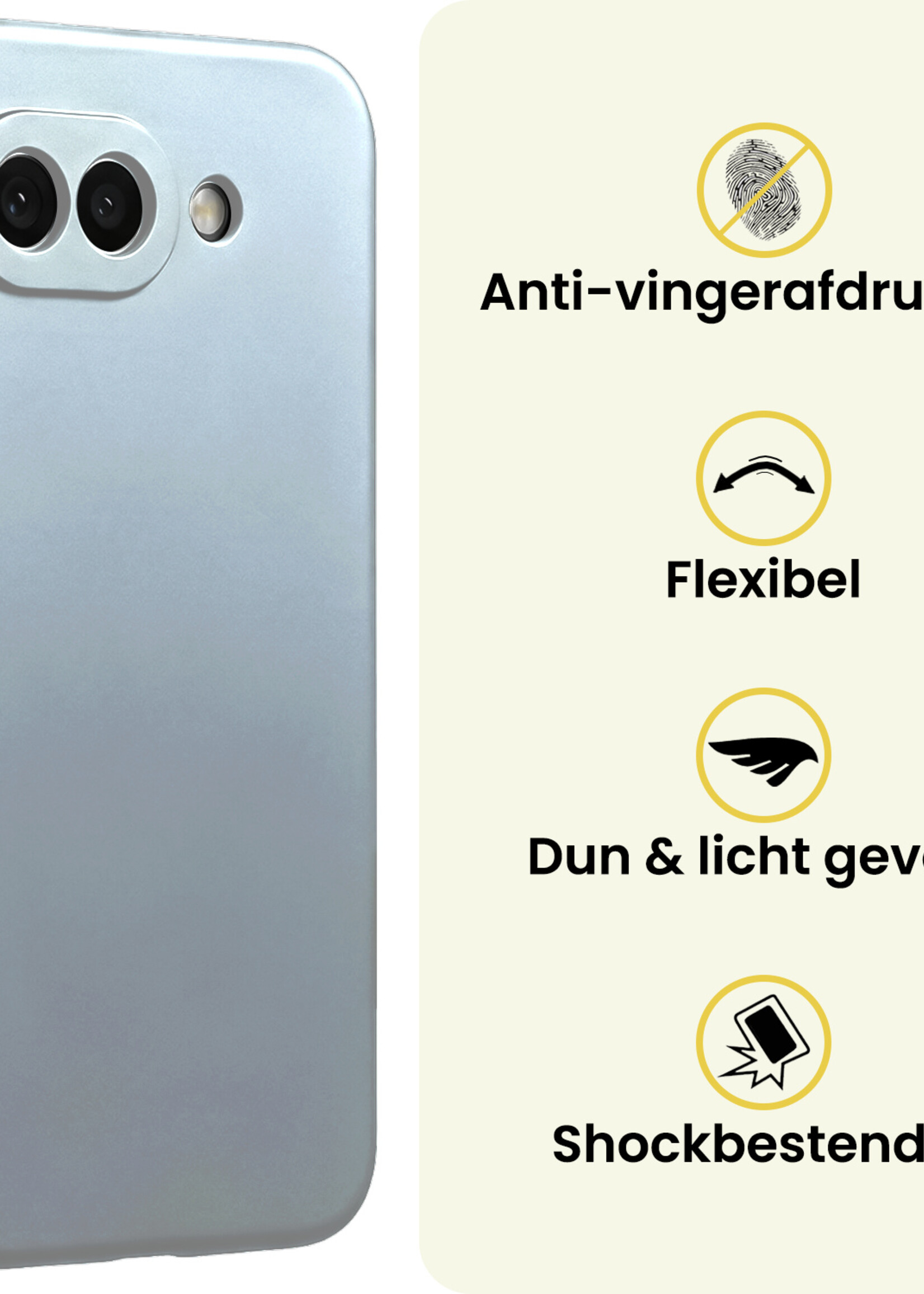 LUQ LUQ Google Pixel 10a Hoesje Siliconen - Lichtblauw - 2 PACK