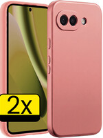 LUQ LUQ Google Pixel 10a Hoesje Siliconen - Lichtroze - 2 PACK