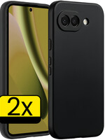 LUQ LUQ Google Pixel 10a Hoesje Siliconen - Zwart - 2 PACK